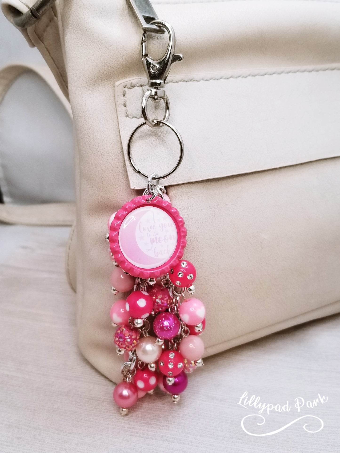 Handmade Beaded Purse Charm or Bag Charm that dangles like a keychain
