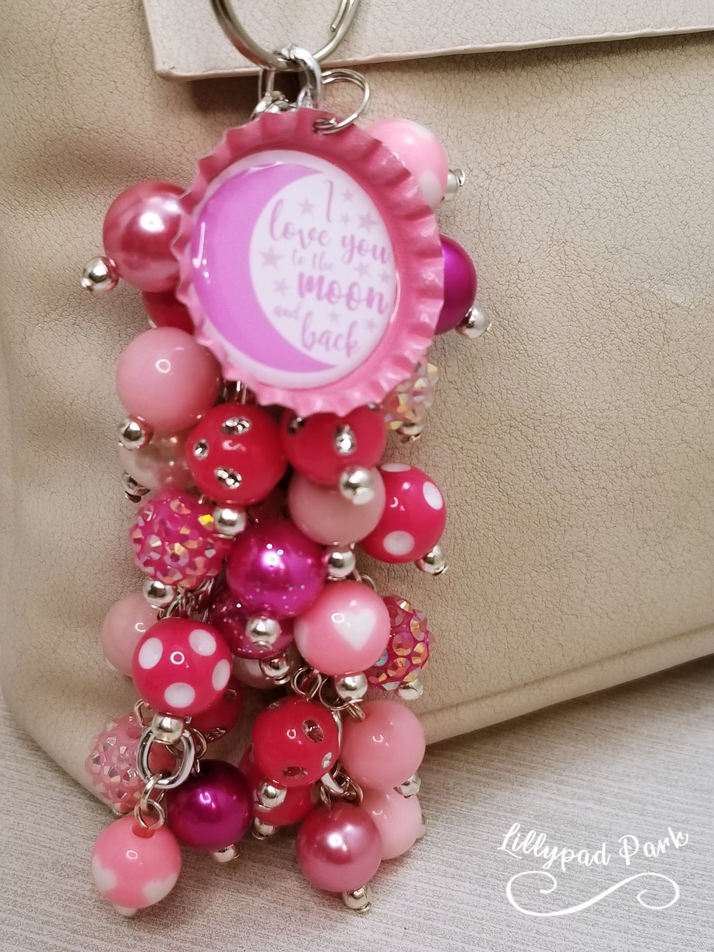 Handmade Beaded Purse Charm or Bag Charm that dangles like a keychain
