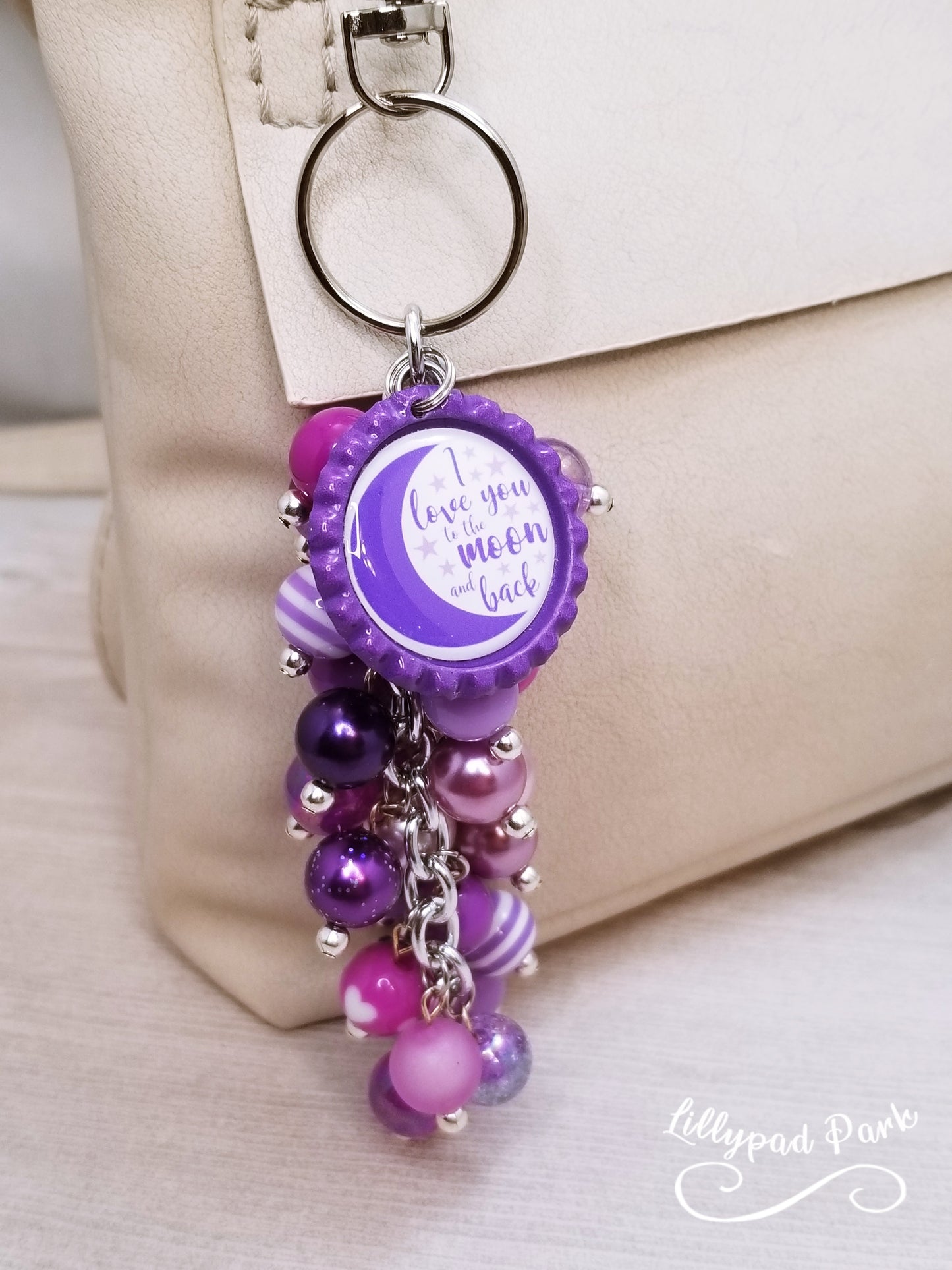 Handmade Beaded Purse Charm or Bag Charm that dangles like a keychain