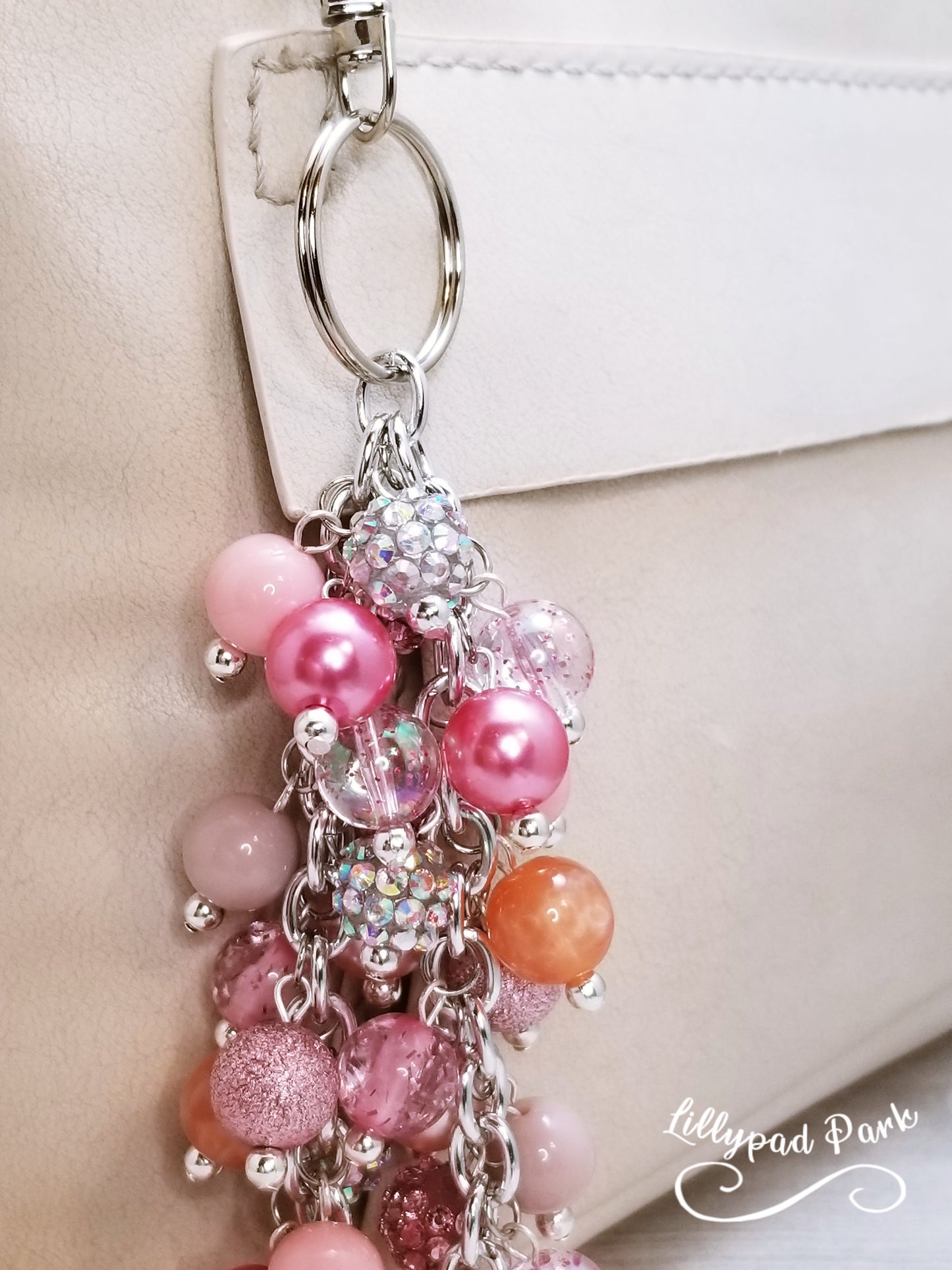 Handmade Beaded Purse Charm or Bag Charm that dangles like a keychain