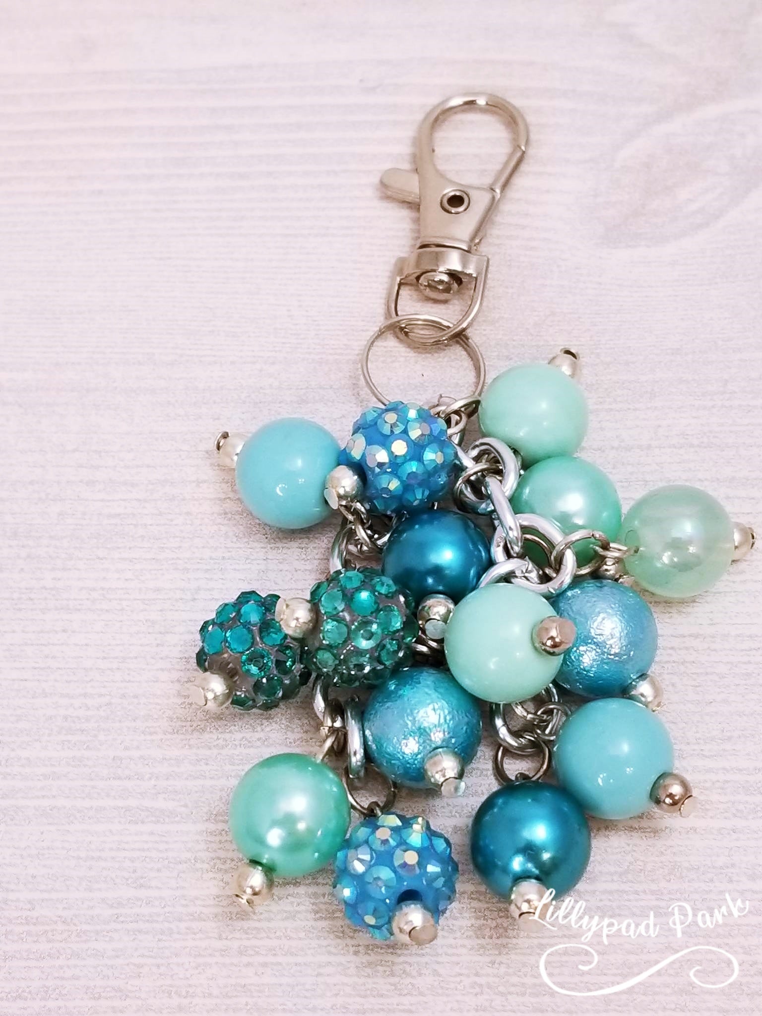 Handmade Beaded Mini Purse Charm or Bag Charm that dangles like a keychain