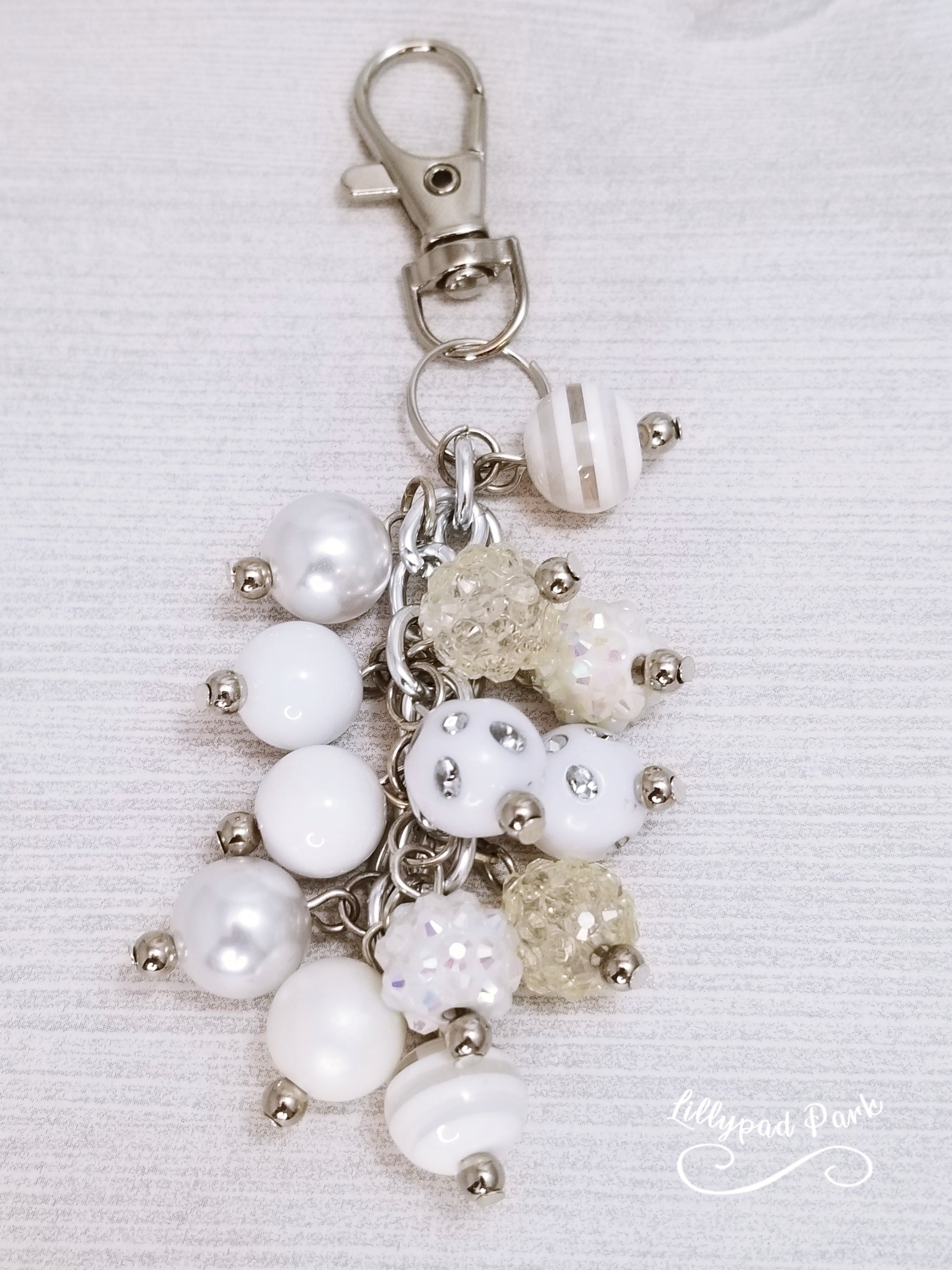 Handmade Beaded Mini Purse Charm or Bag Charm that dangles like a keychain