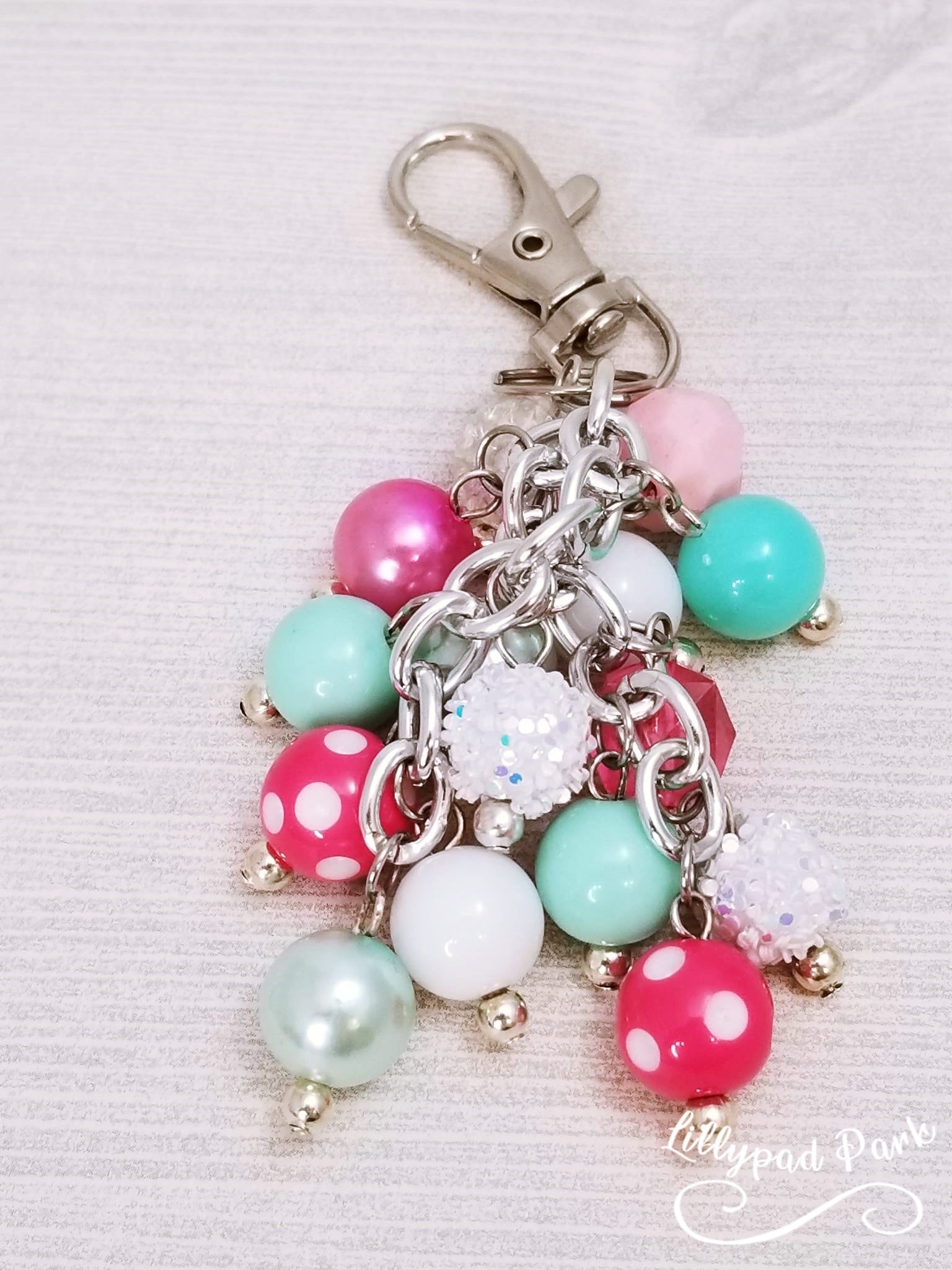 Handmade Beaded Purse Charm or Bag Charm that dangles like a keychain