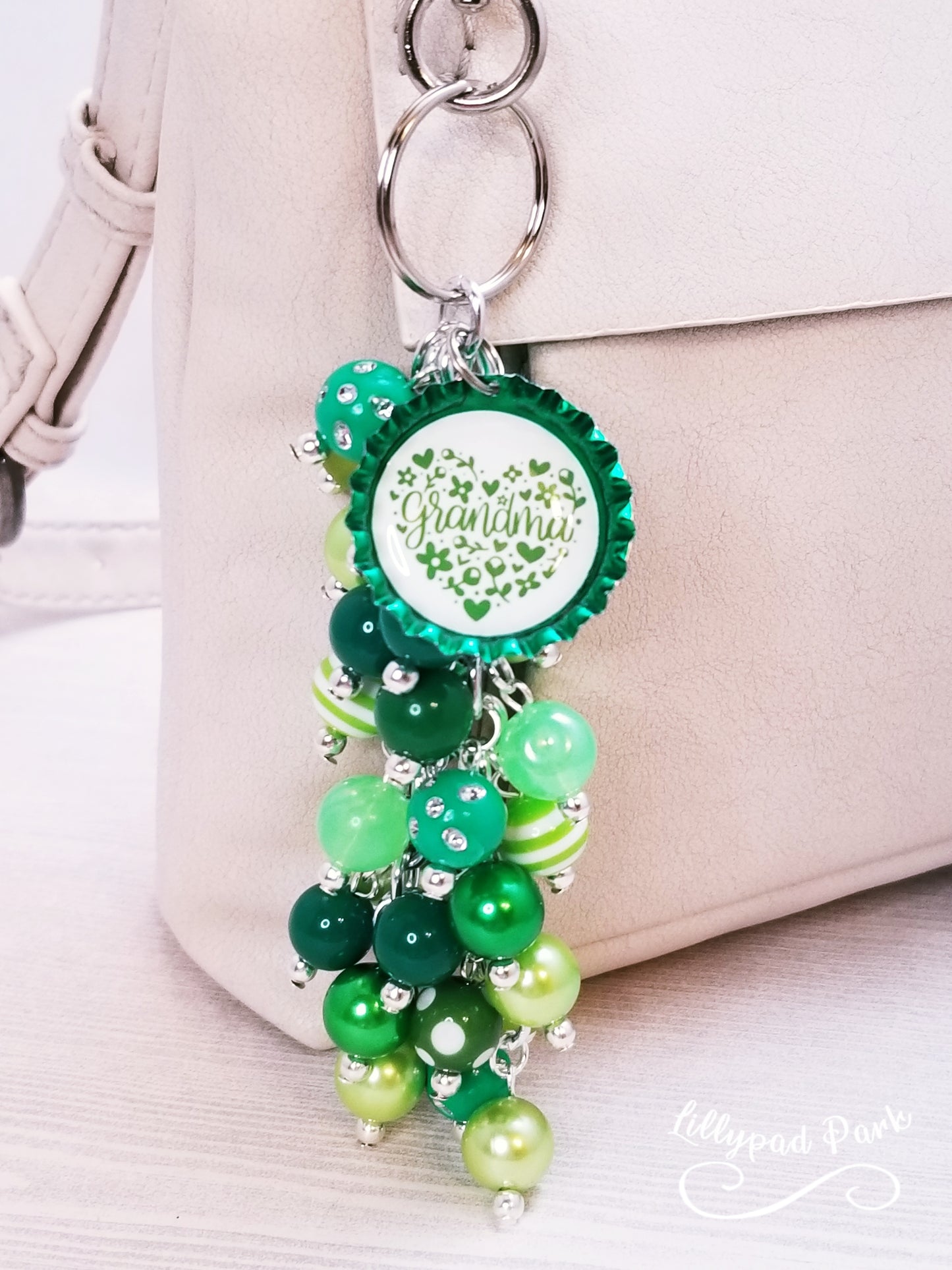 Handmade Beaded Purse Charm or Bag Charm that dangles like a keychain