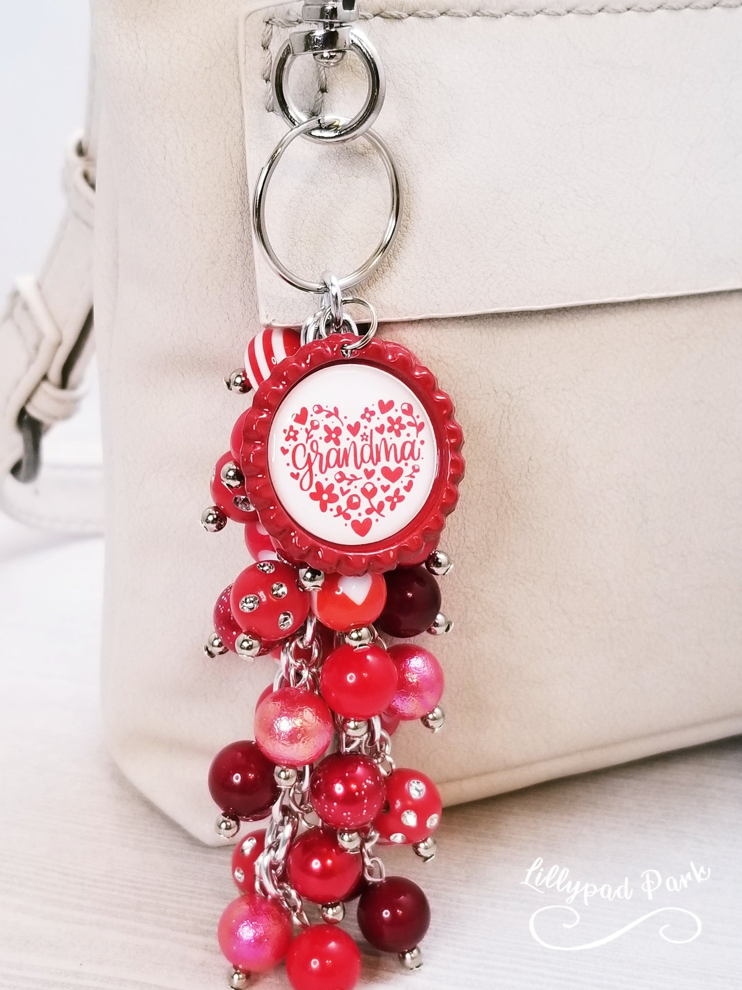 Handmade Beaded Purse Charm or Bag Charm that dangles like a keychain