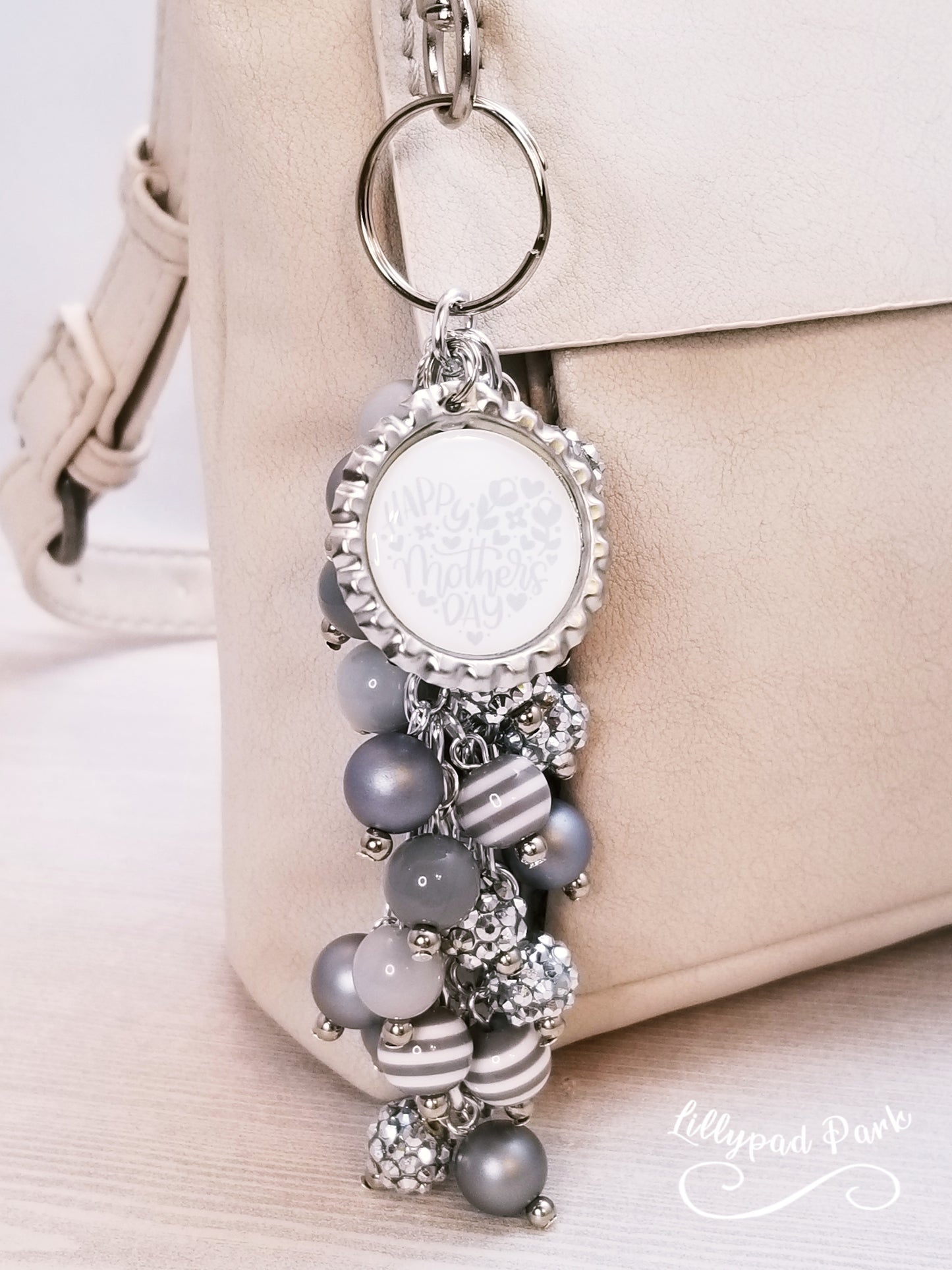 Handmade Beaded Purse Charm or Bag Charm that dangles like a keychain