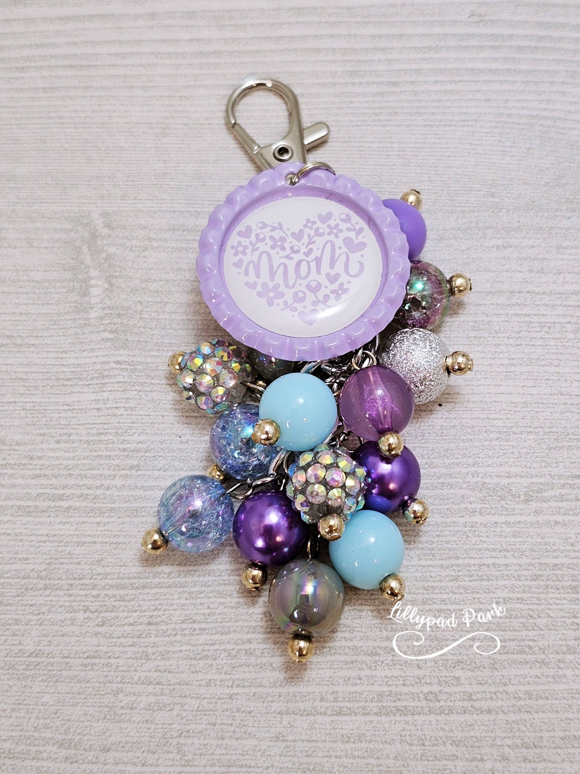 Handmade Beaded Mini Purse Charm or Bag Charm that dangles like a keychain