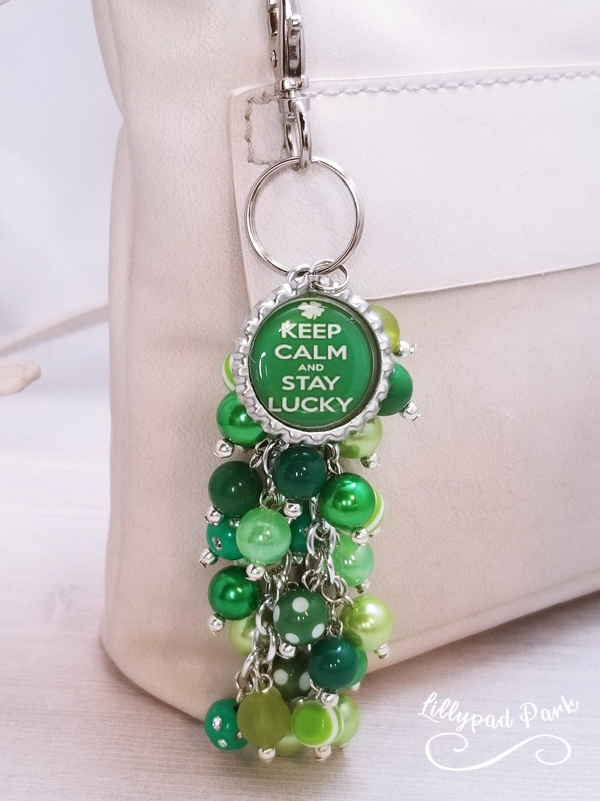 Handmade Beaded Purse Charm or Bag Charm that dangles like a keychain