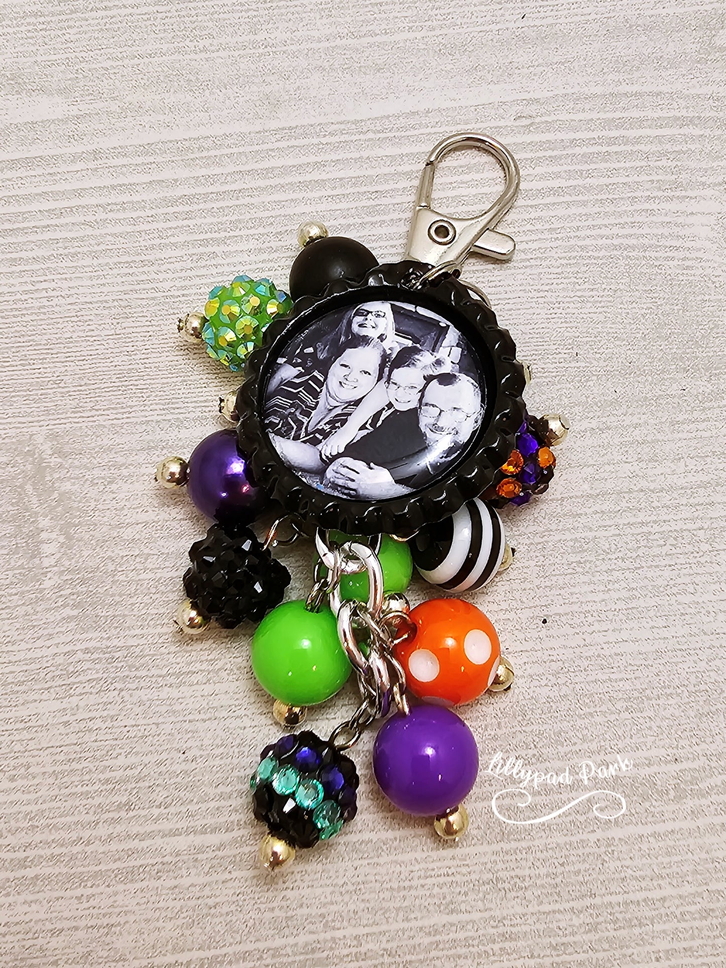 Handmade Beaded Mini Purse Charm or Bag Charm that dangles like a keychain