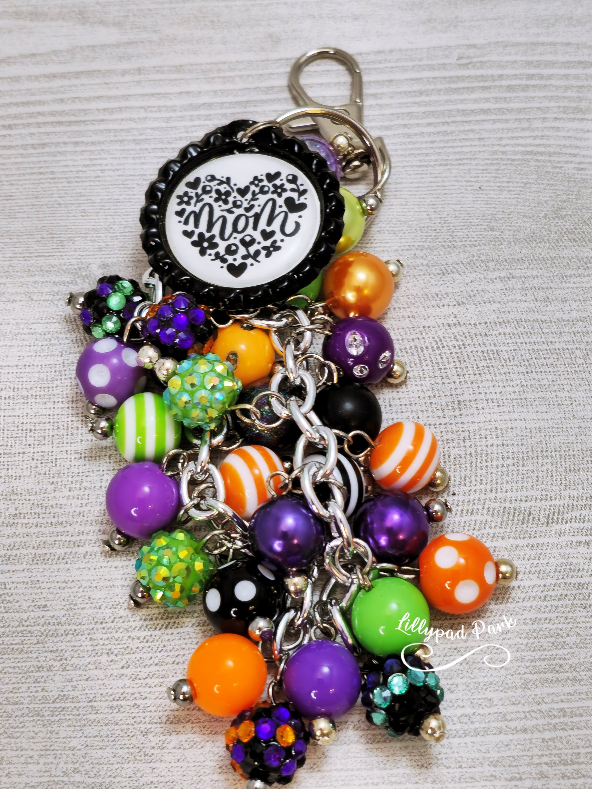 Handmade Beaded Purse Charm or Bag Charm that dangles like a keychain