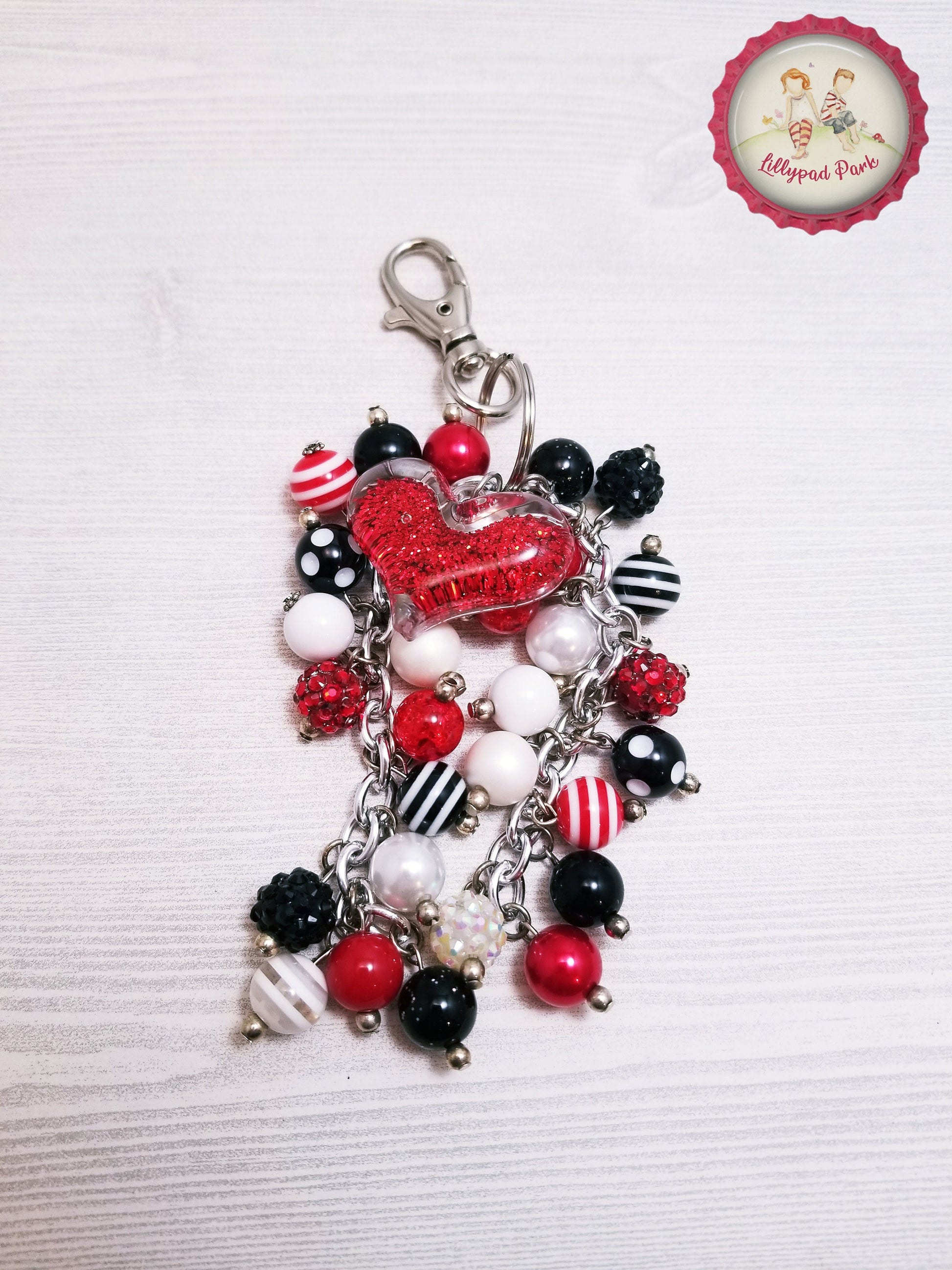 Heart Black Tie Affair Purse Charm