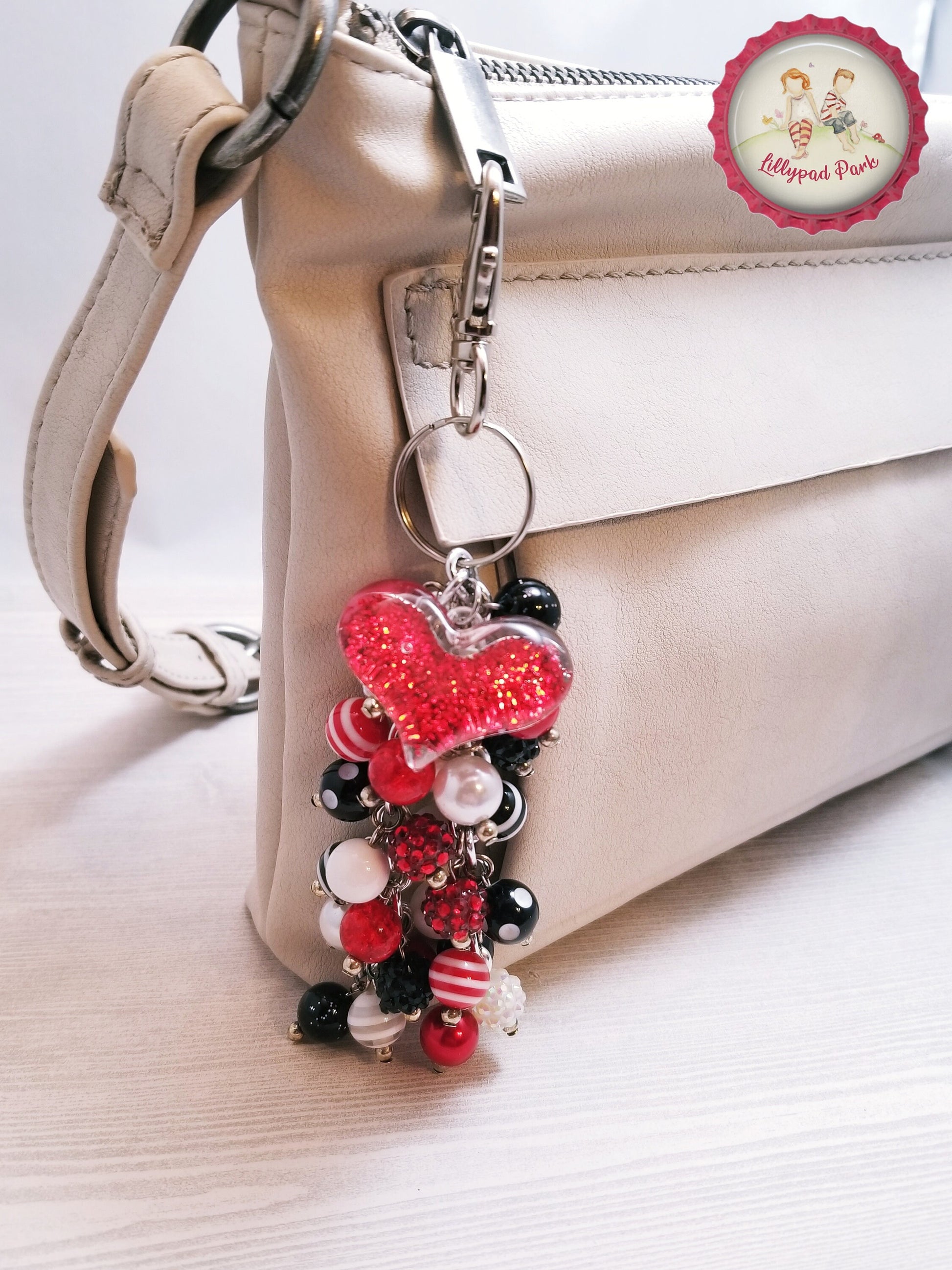 Heart Black Tie Affair Purse Charm