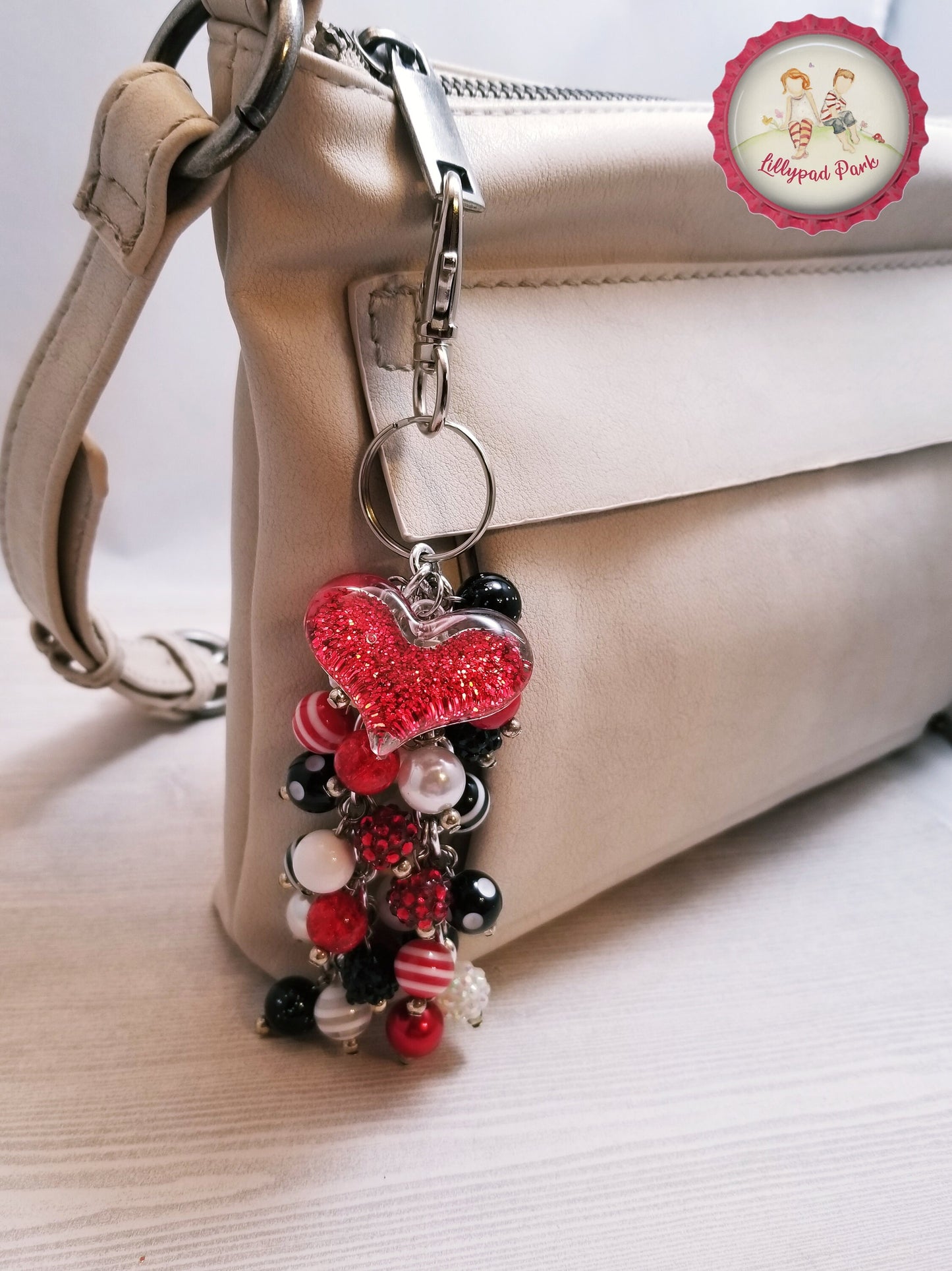 Heart Black Tie Affair Purse Charm