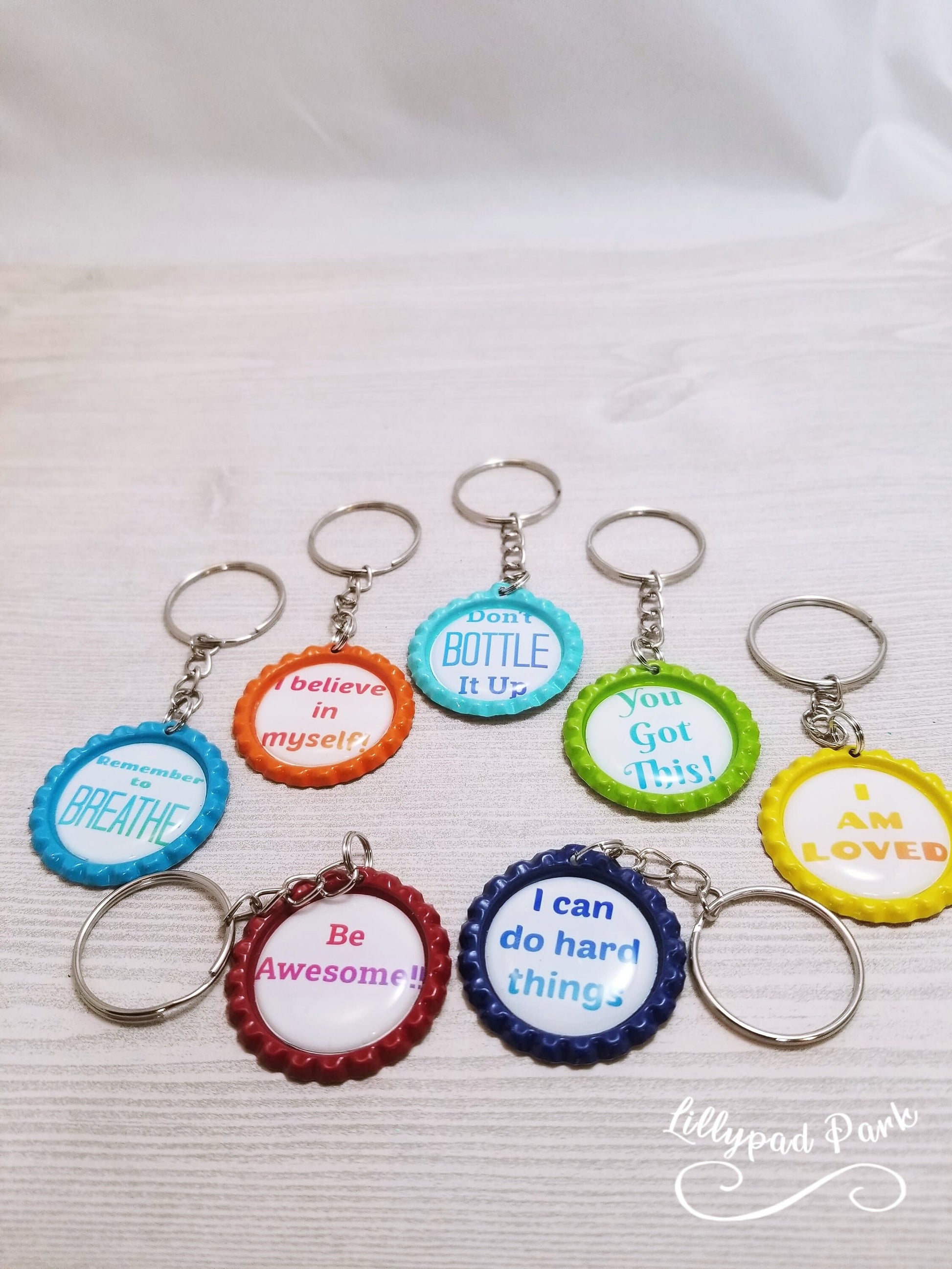 Remember to Breathe keychain, Mental health, bottle cap keychain, kids affirmation key chain , Back to school gift