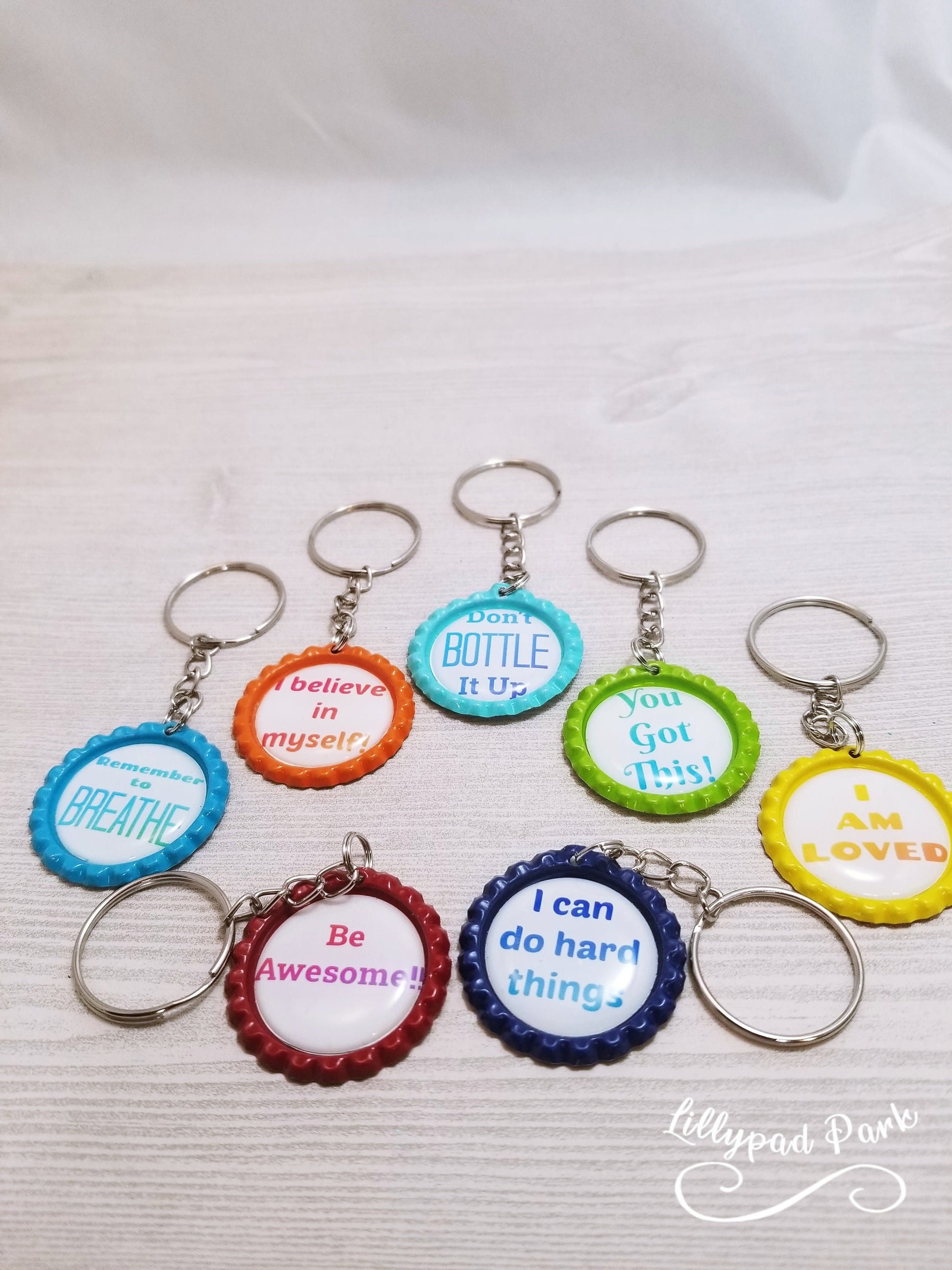 I believe in myself keychain, Mental health, bottle cap keychain, kids affirmation key chain , Back to school gift