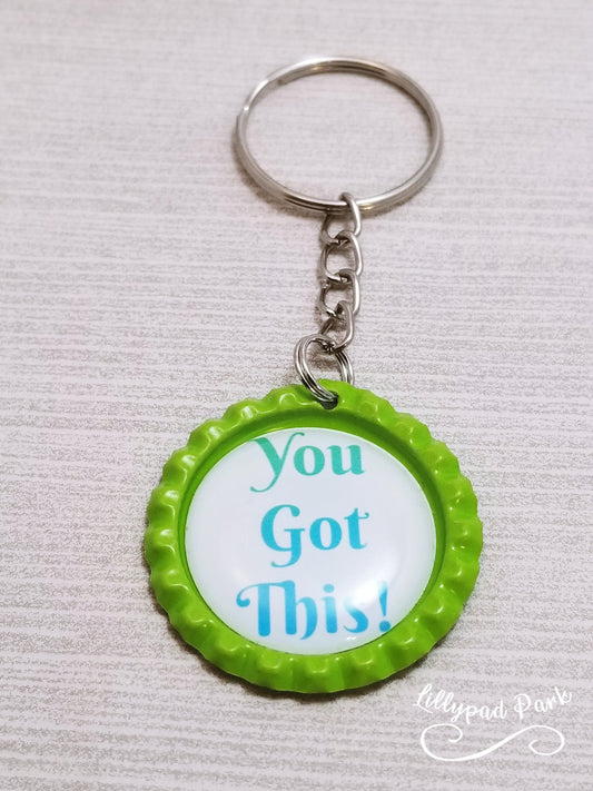 You Got This! keychain, Mental health, bottle cap keychain, kids affirmation key chain , Back to school gift