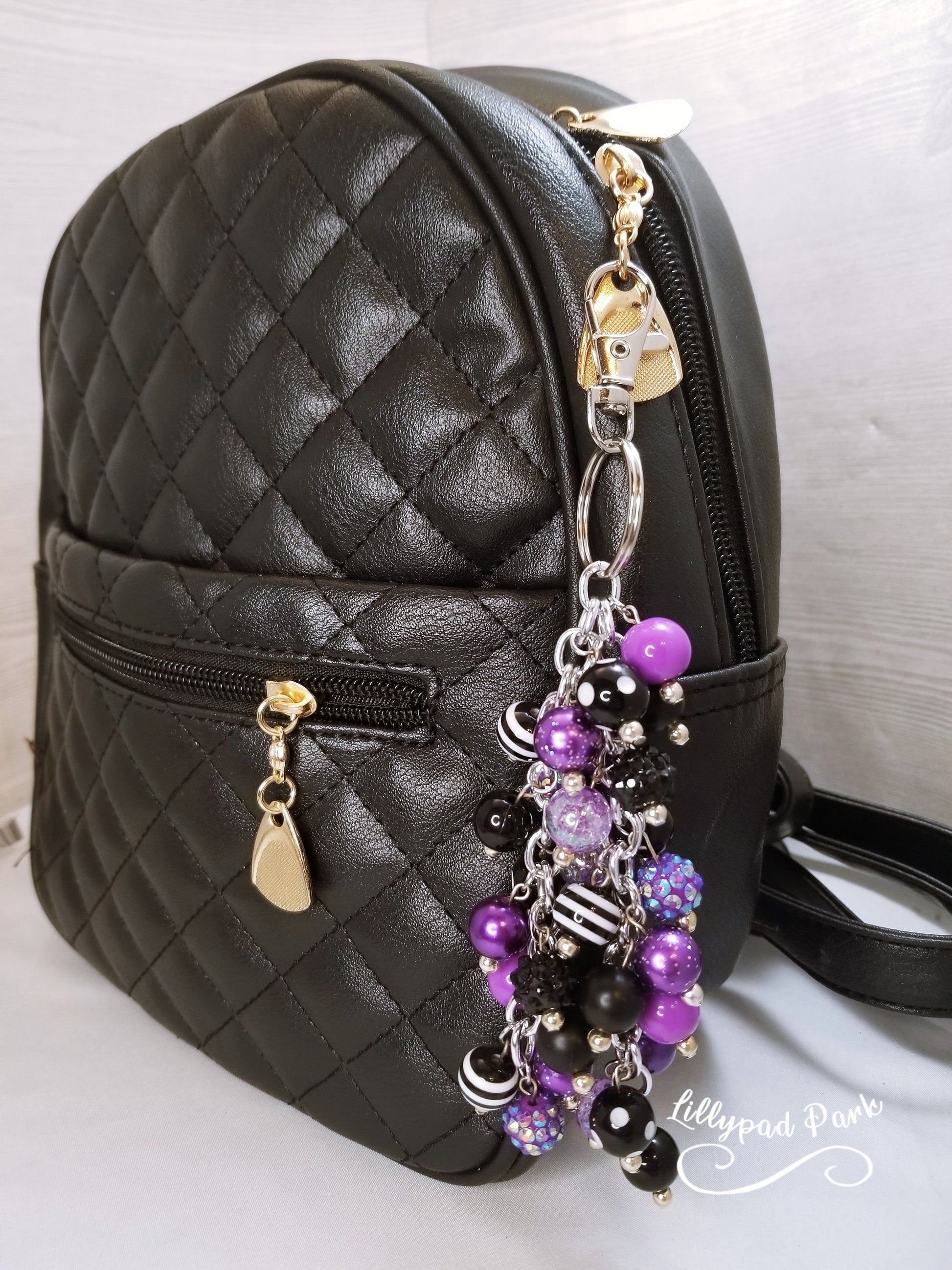 Black Orchid Purse Charm