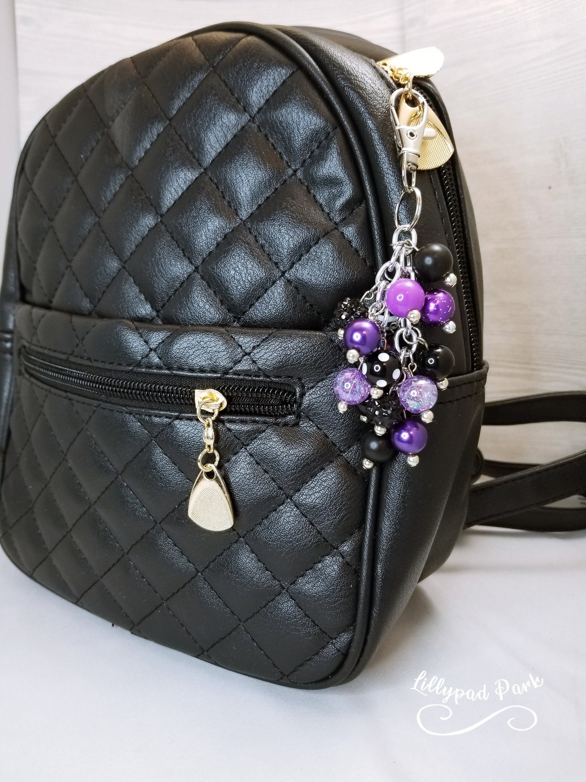 Black Orchid Mini Purse Charm