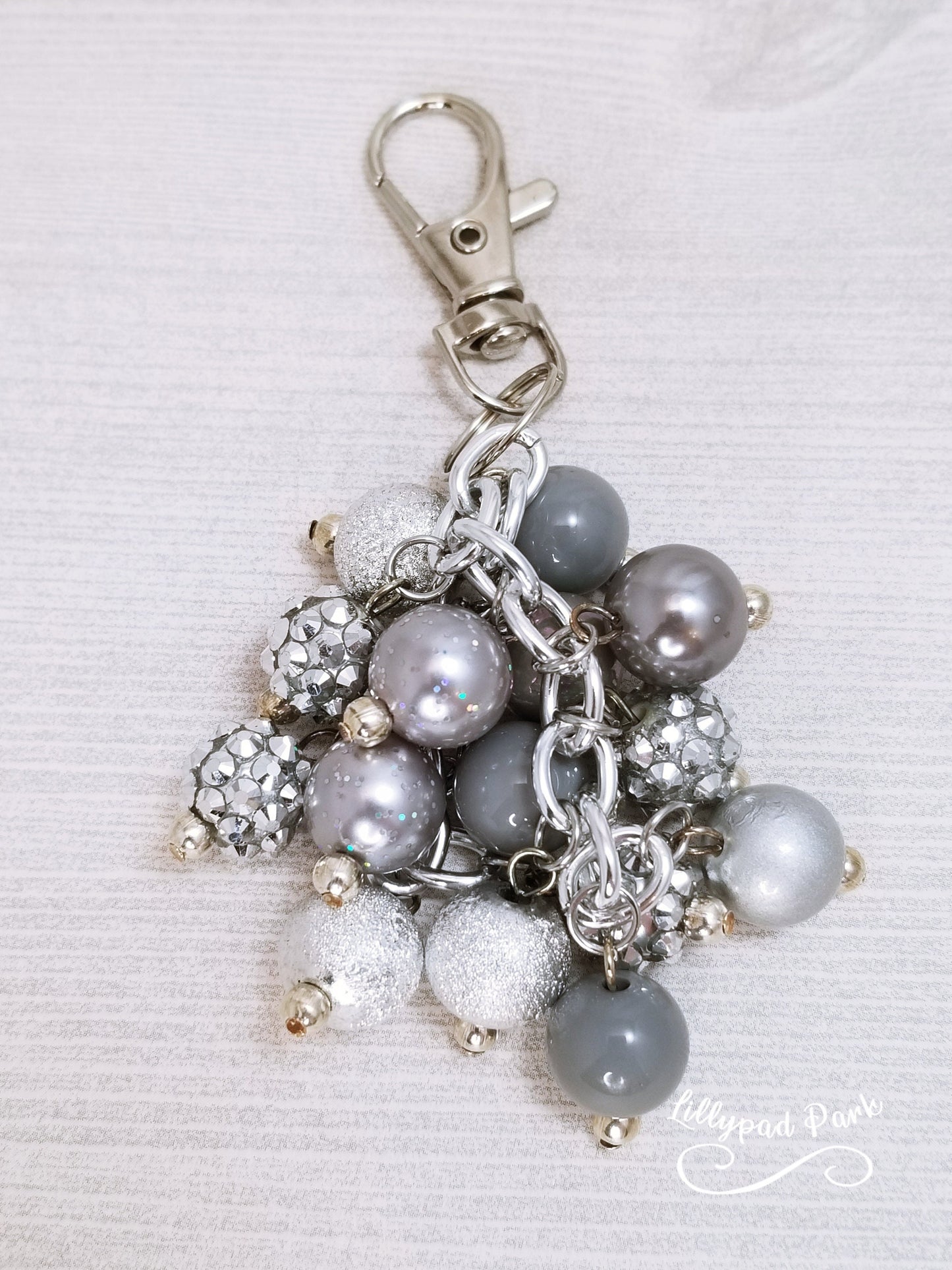 Shimmering Silver Mini Purse Charm