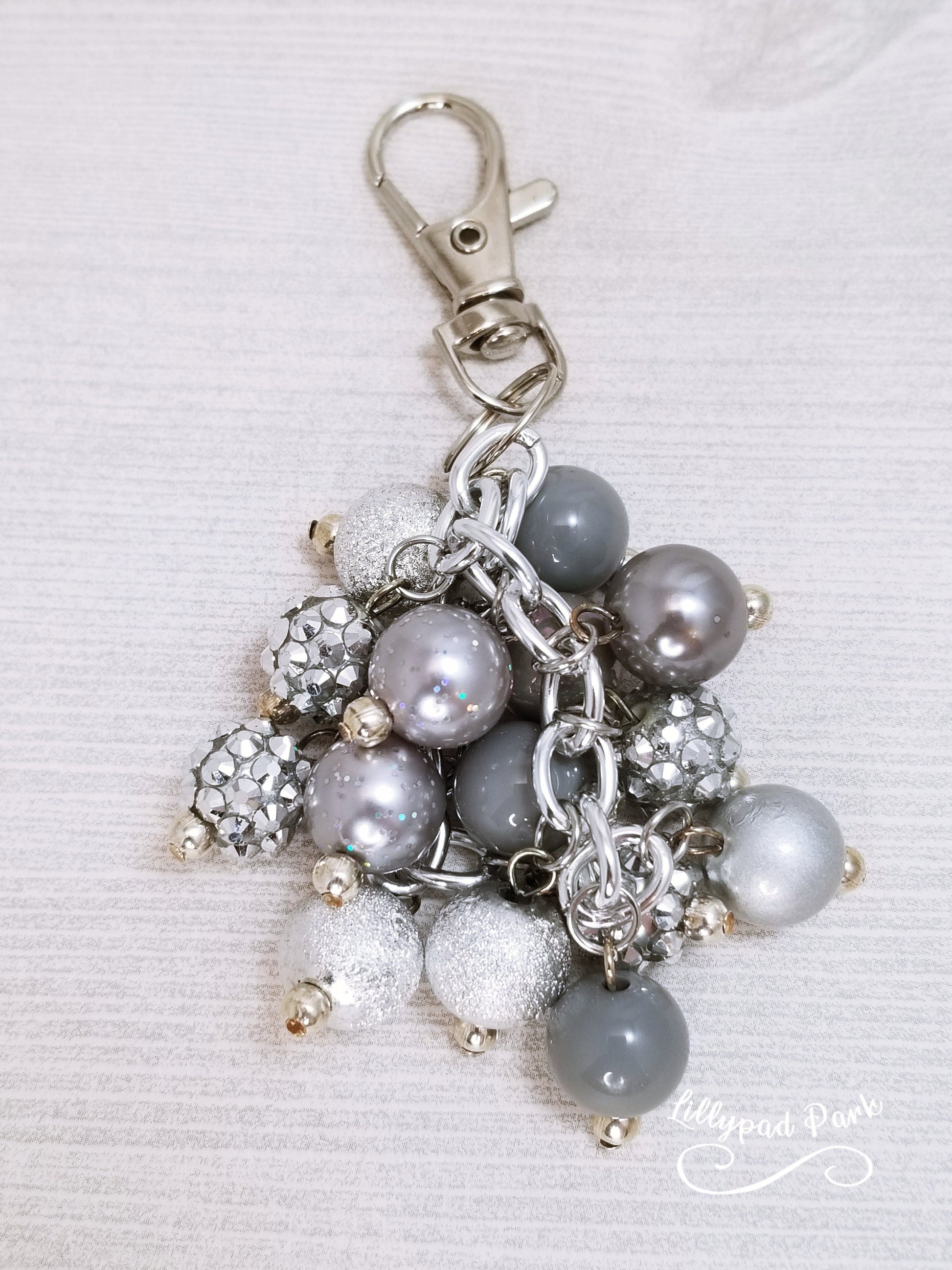 Shimmering Silver Mini Purse Charm