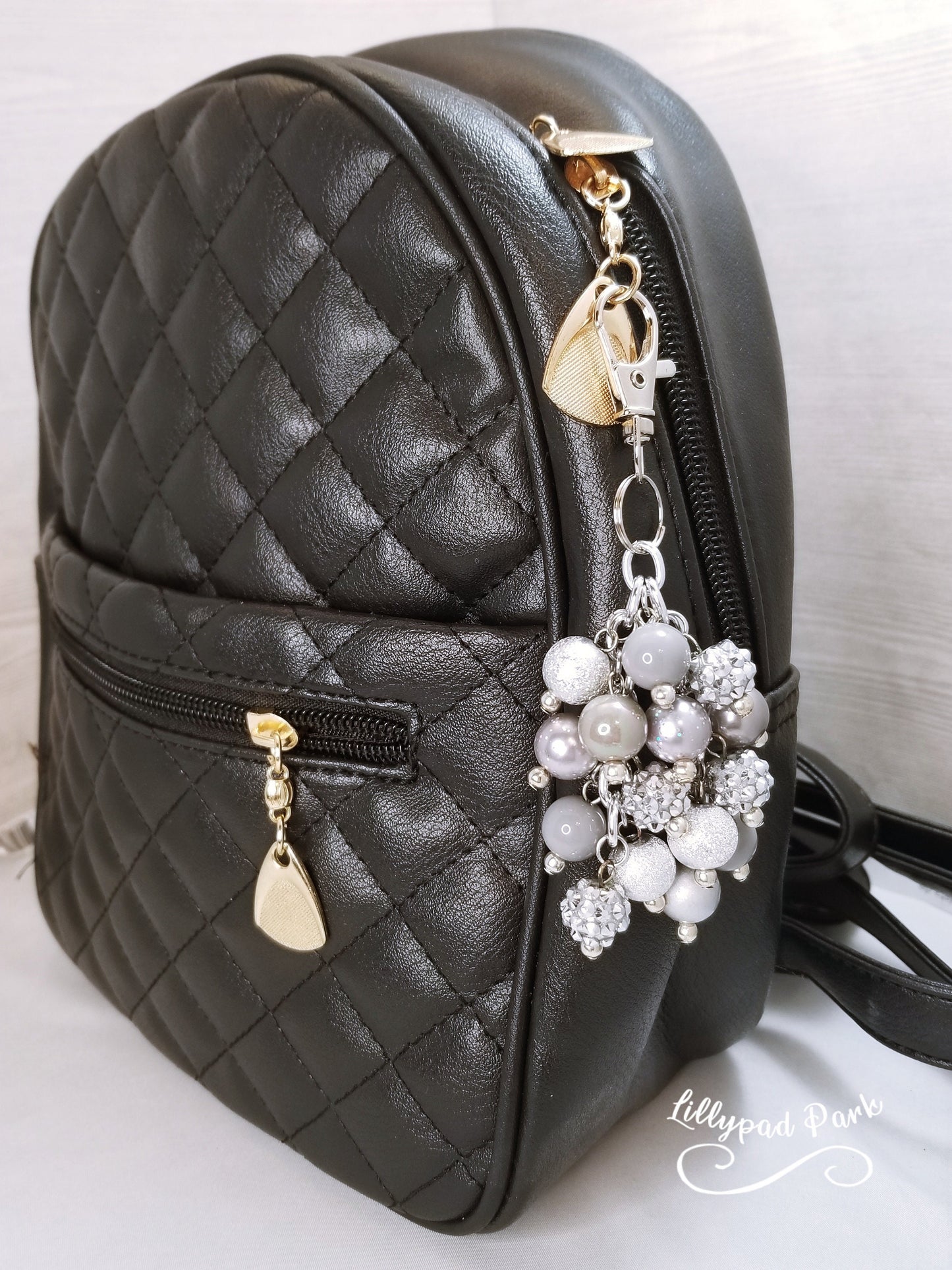 Shimmering Silver Mini Purse Charm