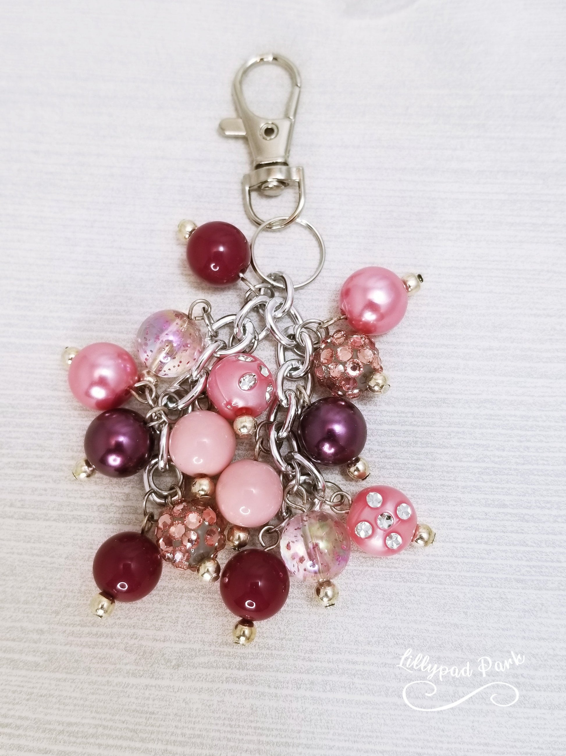 Maroon Rose Mini Purse Charm