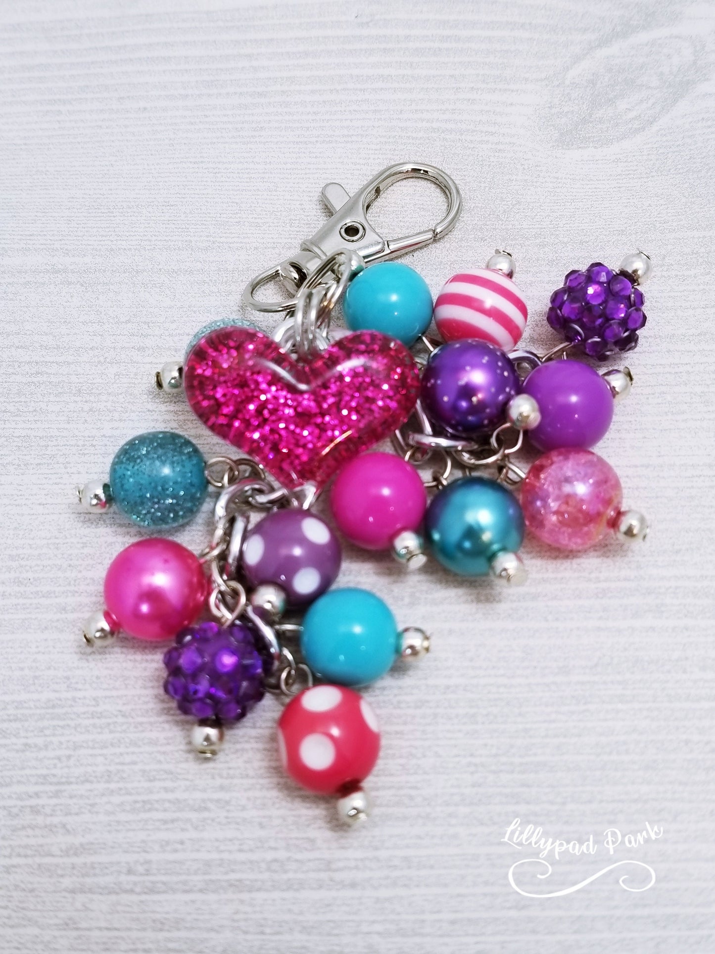 Heart Sparkling Unicorn Mini Purse Charm