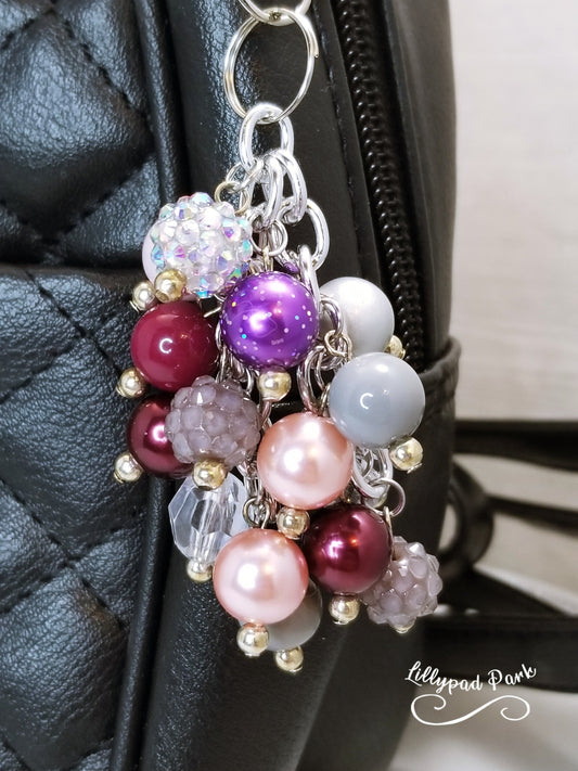 Crystal Plum Mini Purse Charm