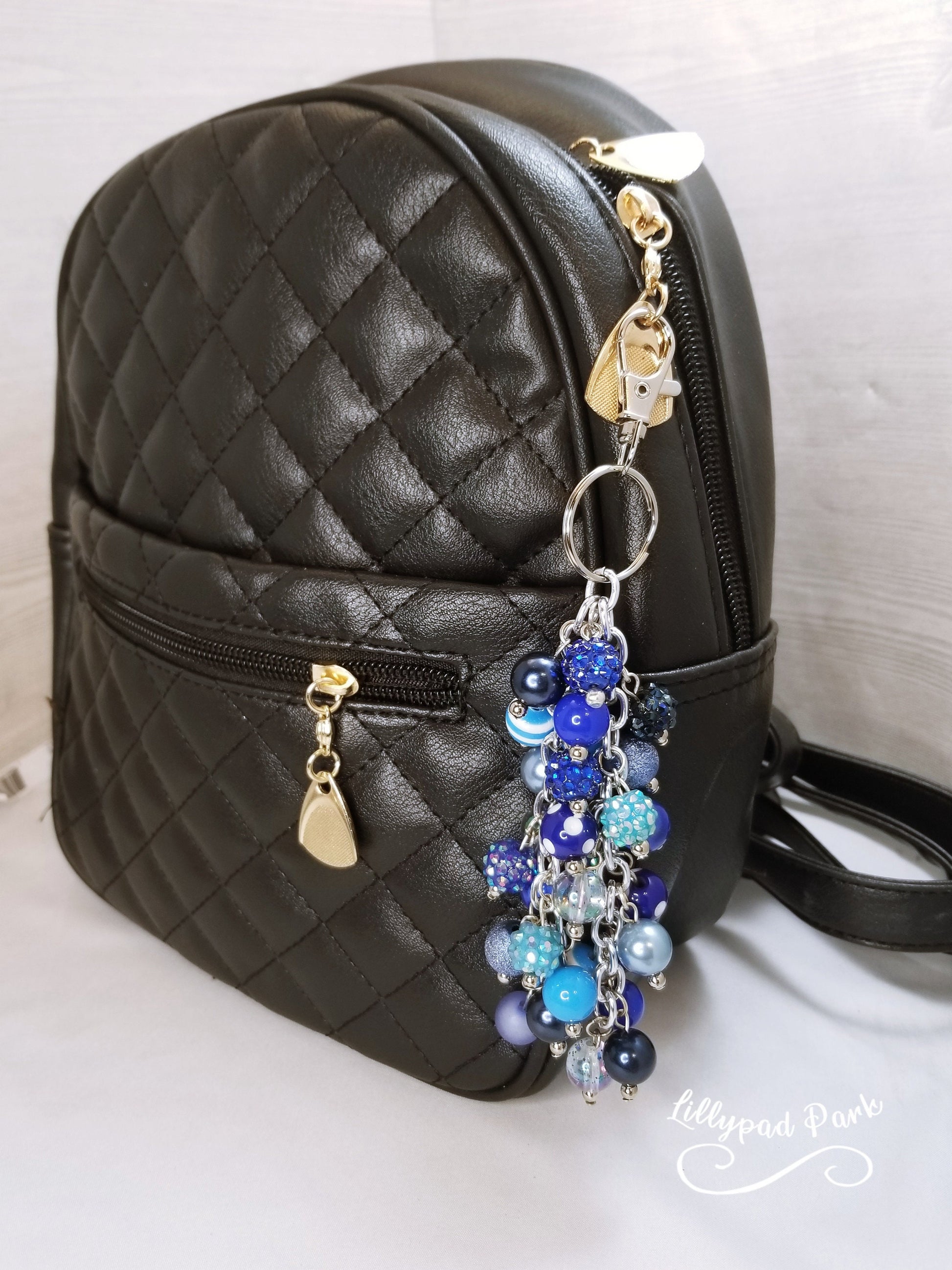 Brilliant Blue Purse Charm