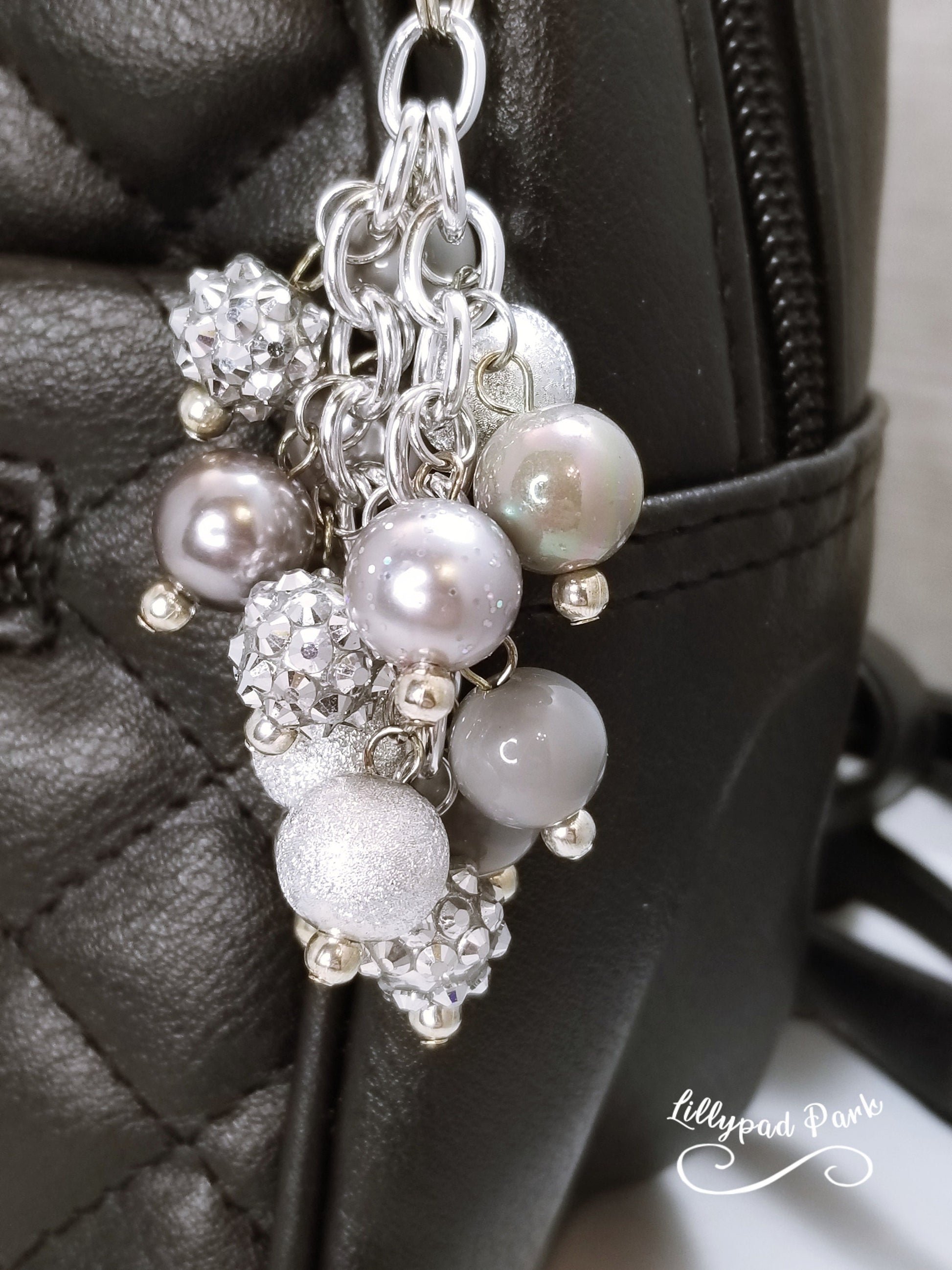 Shimmering Silver Mini Purse Charm