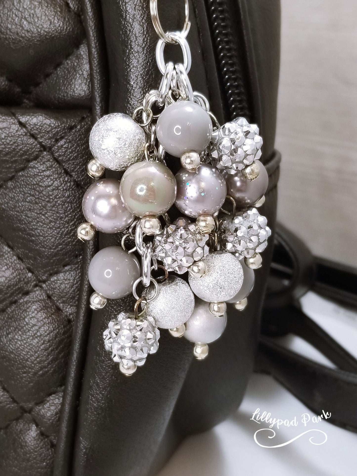 Shimmering Silver Mini Purse Charm