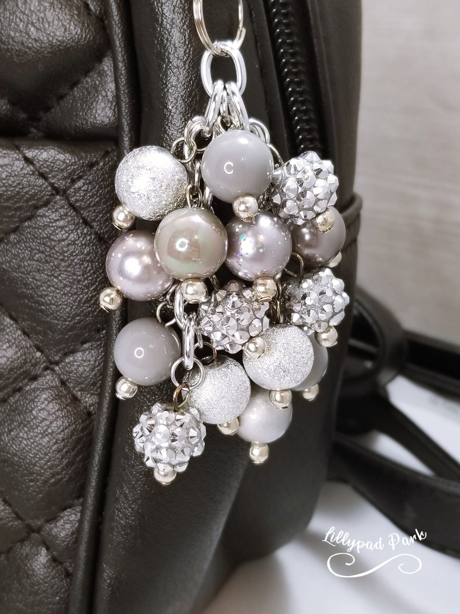 Shimmering Silver Mini Purse Charm