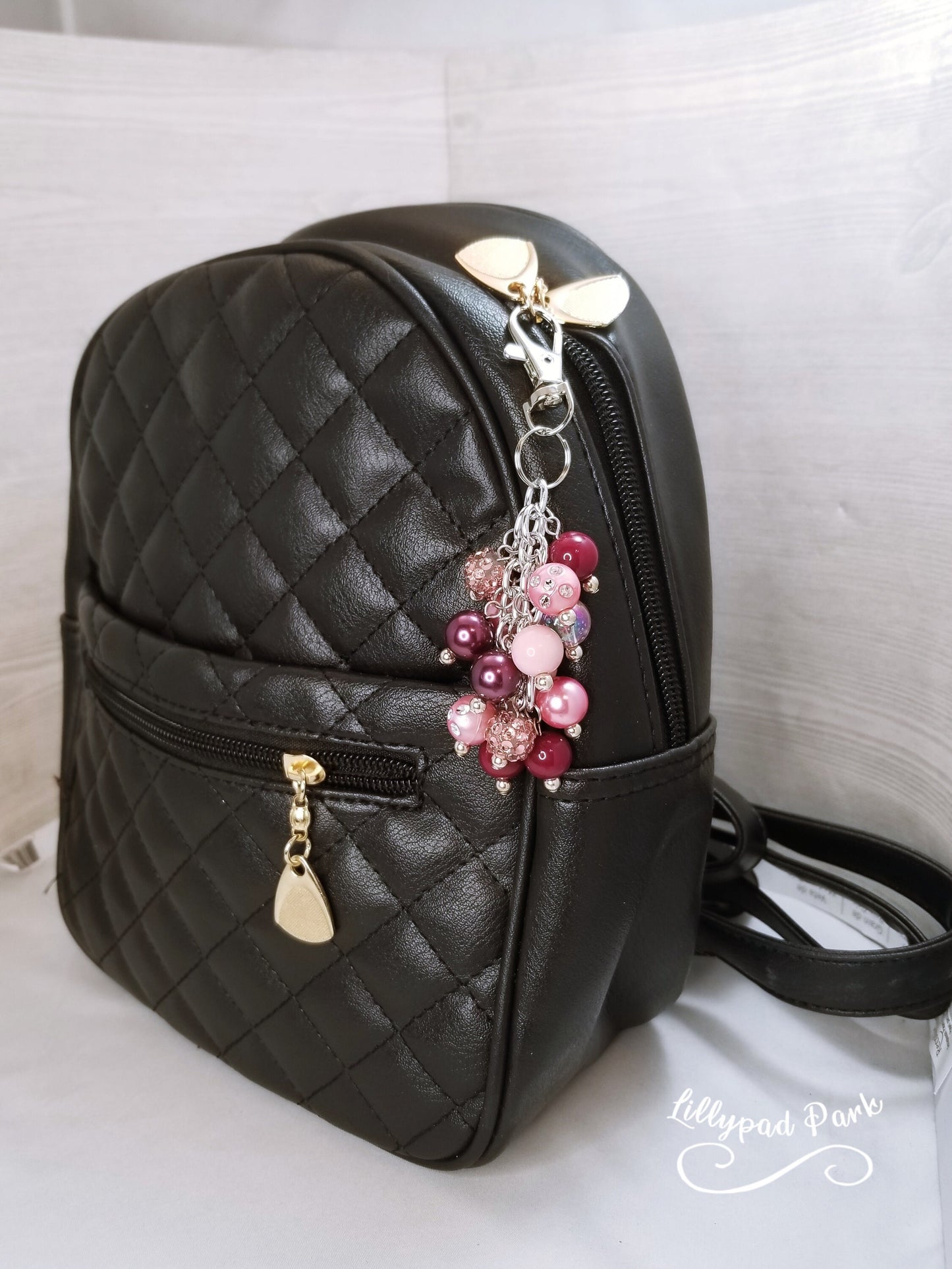 Maroon Rose Mini Purse Charm