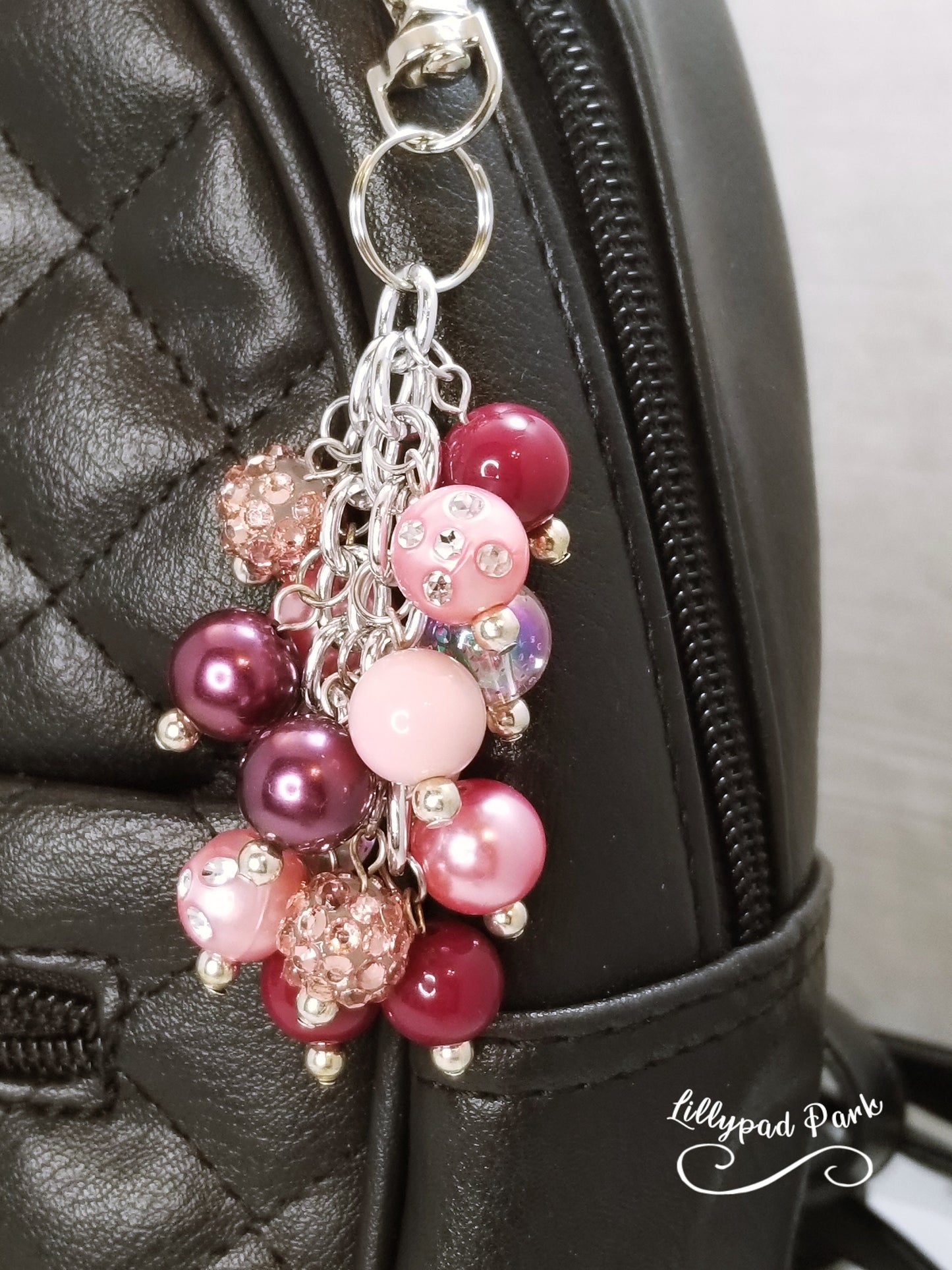 Maroon Rose Mini Purse Charm