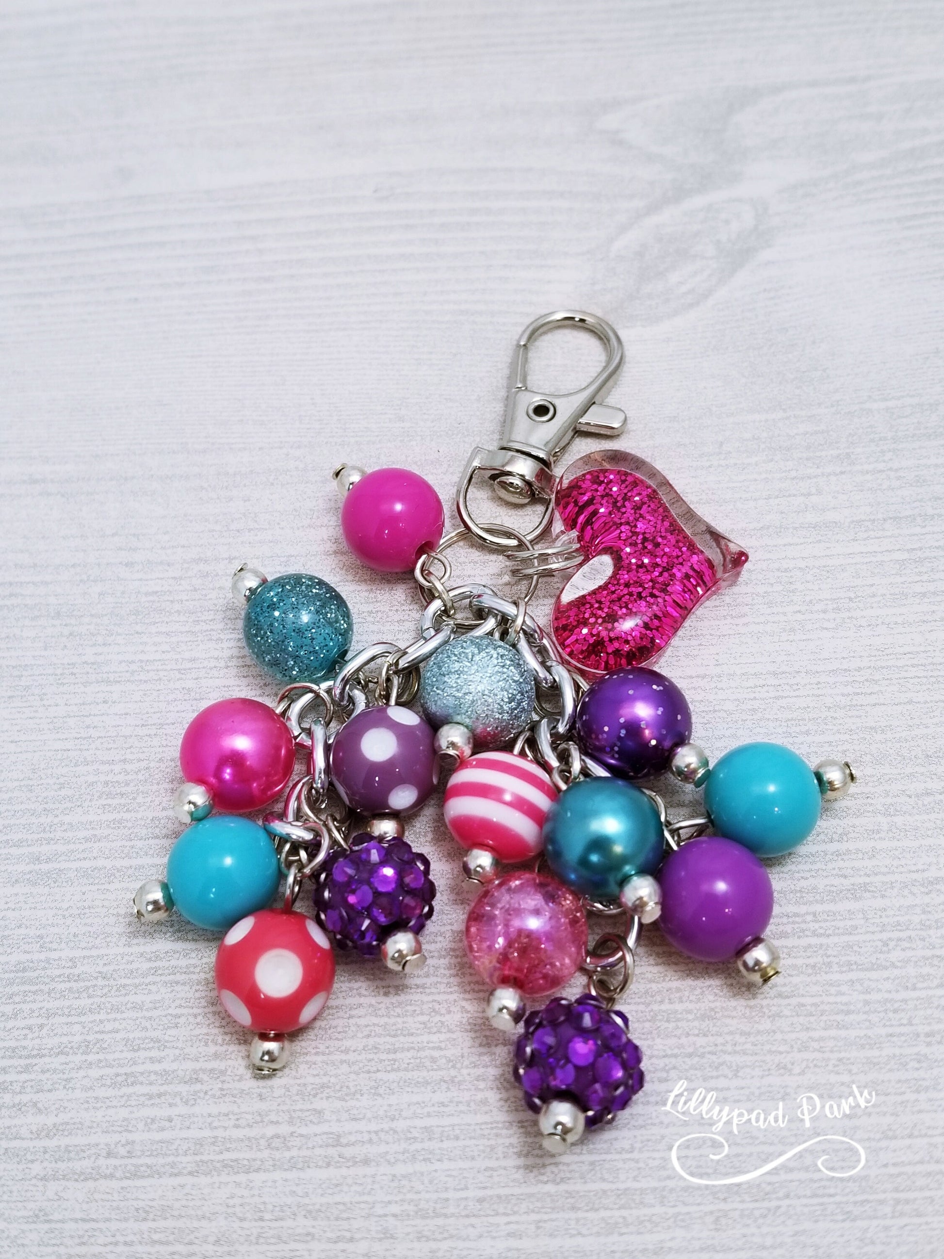 Heart Sparkling Unicorn Mini Purse Charm