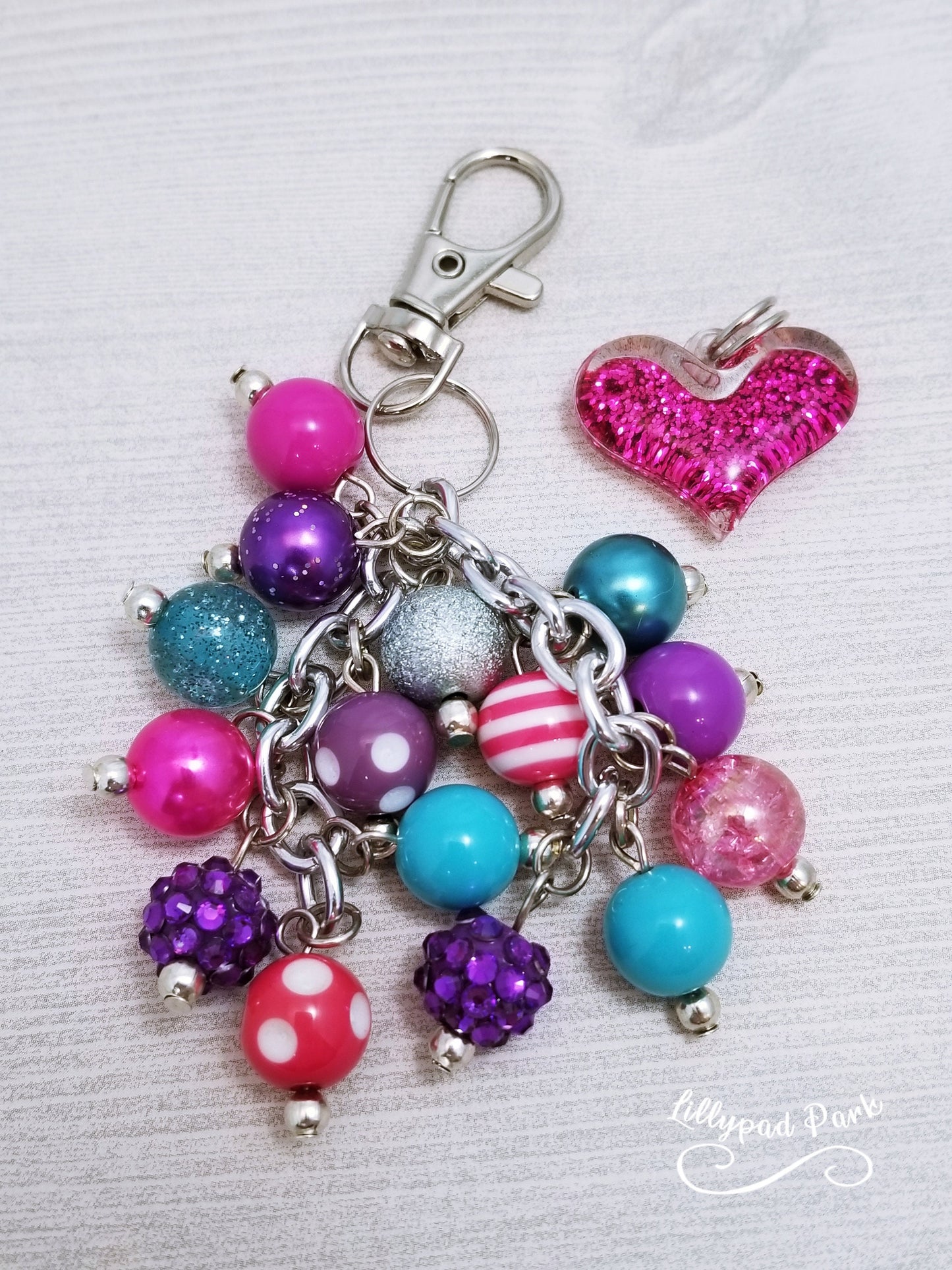 Heart Sparkling Unicorn Mini Purse Charm