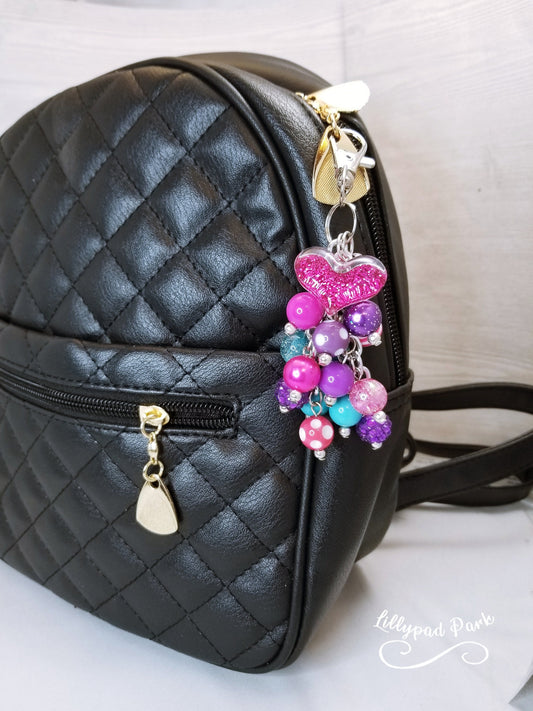 Heart Sparkling Unicorn Mini Purse Charm