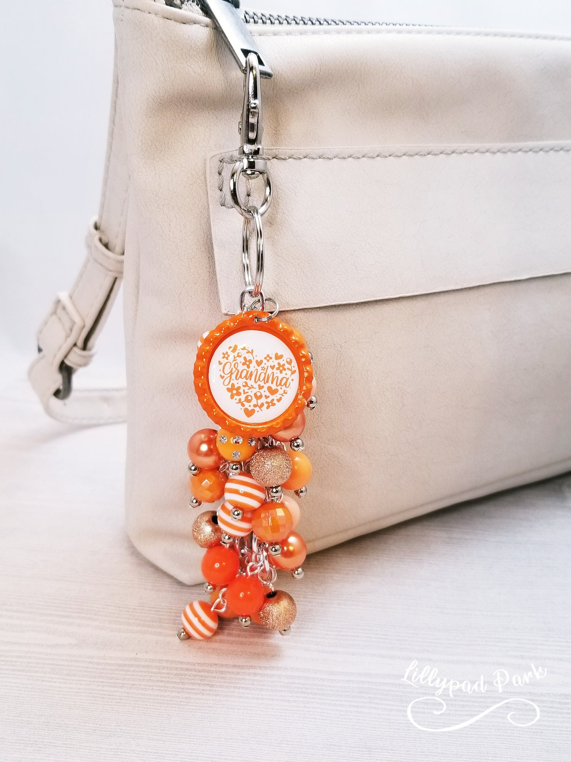 Orange Mothers Day Purse Charm, Bag charm