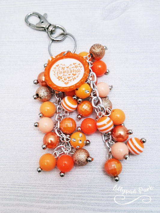 Orange Mothers Day Purse Charm, Bag charm