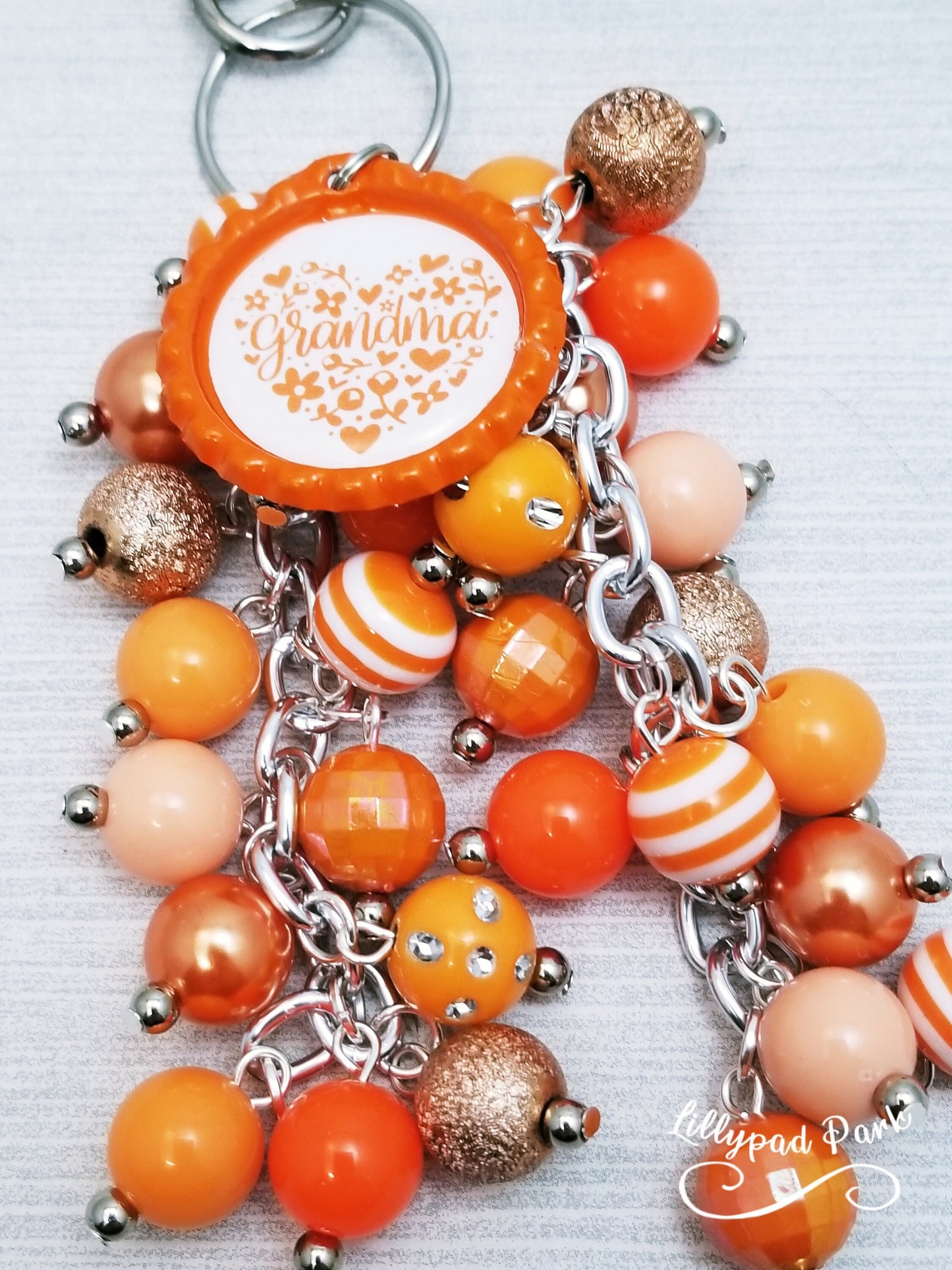 Orange Mothers Day Purse Charm, Bag charm
