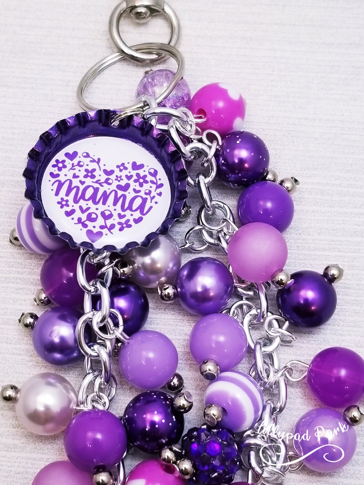Purple Mothers Day Purse Charm, Bag charm
