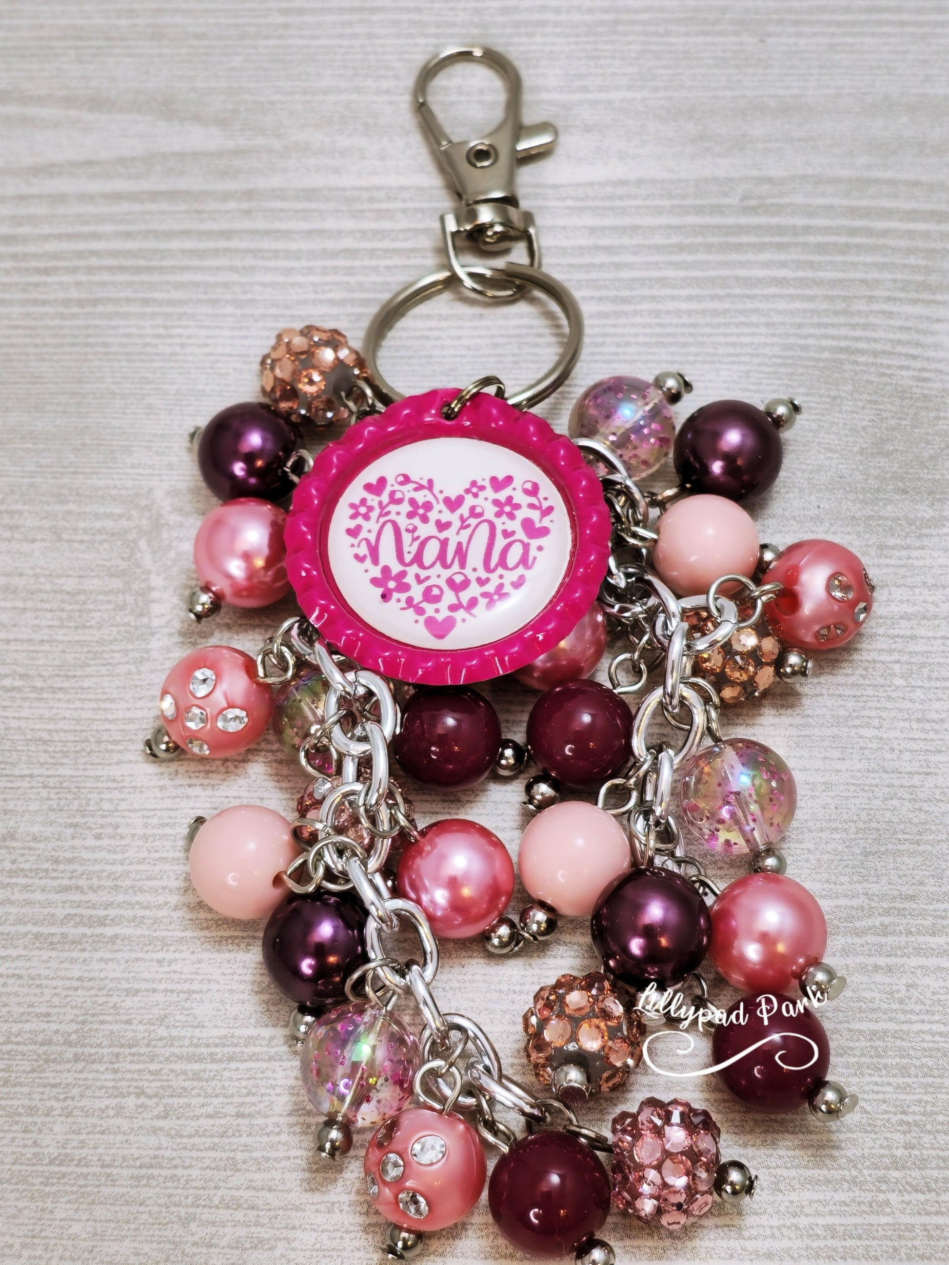 Maroon and Plum Mothers Day Purse Charm, Bag charm