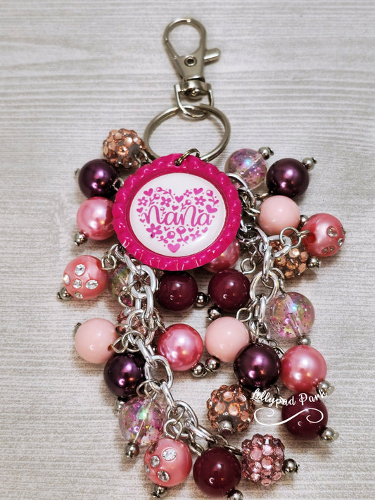 Maroon and Plum Mothers Day Purse Charm, Bag charm