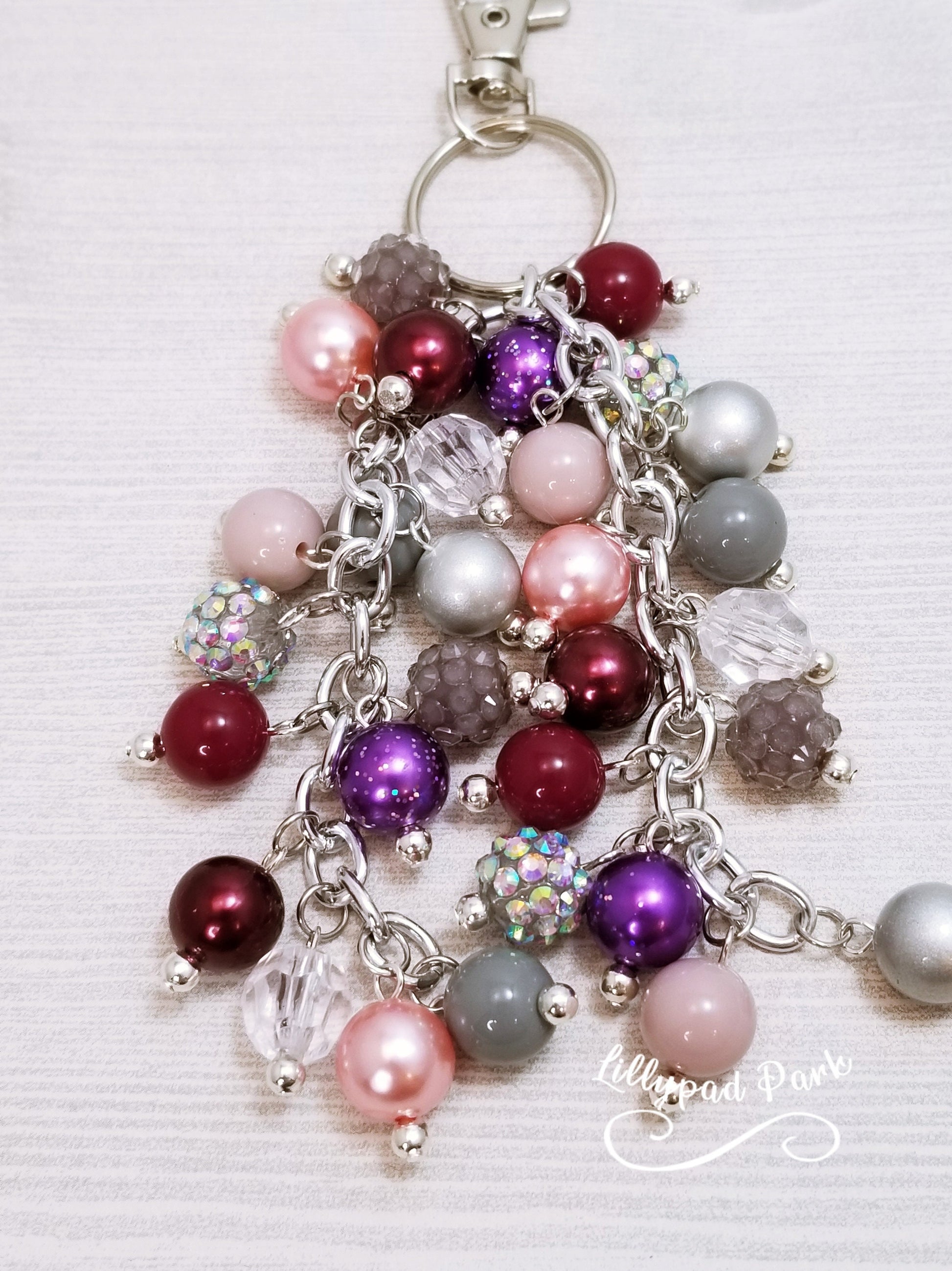 Picture Mothers day gift, Blush, Maroon, Purple and Gray Purse Charm