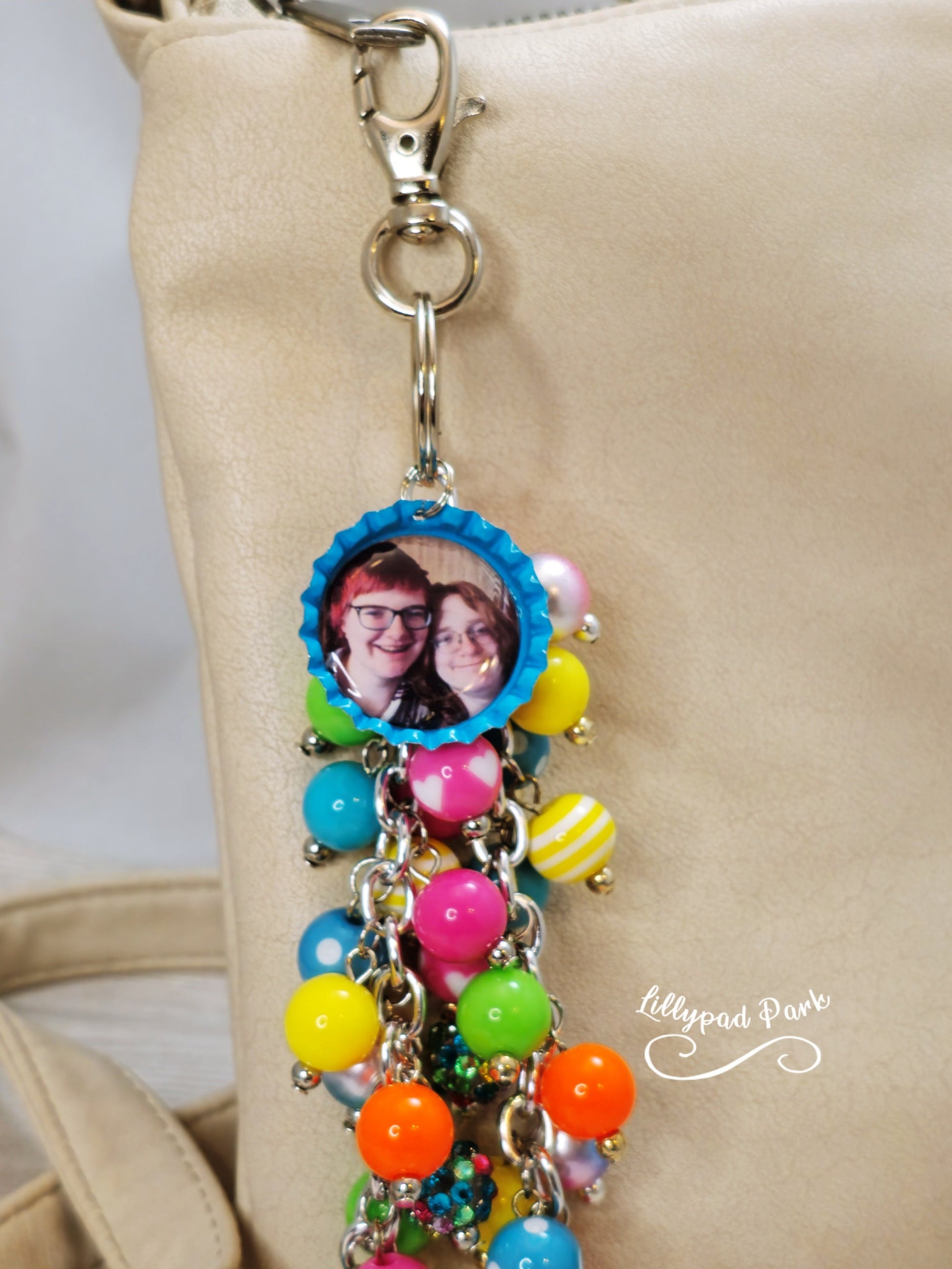Picture Mothers day gift, Bright Rainbow Purse Charm