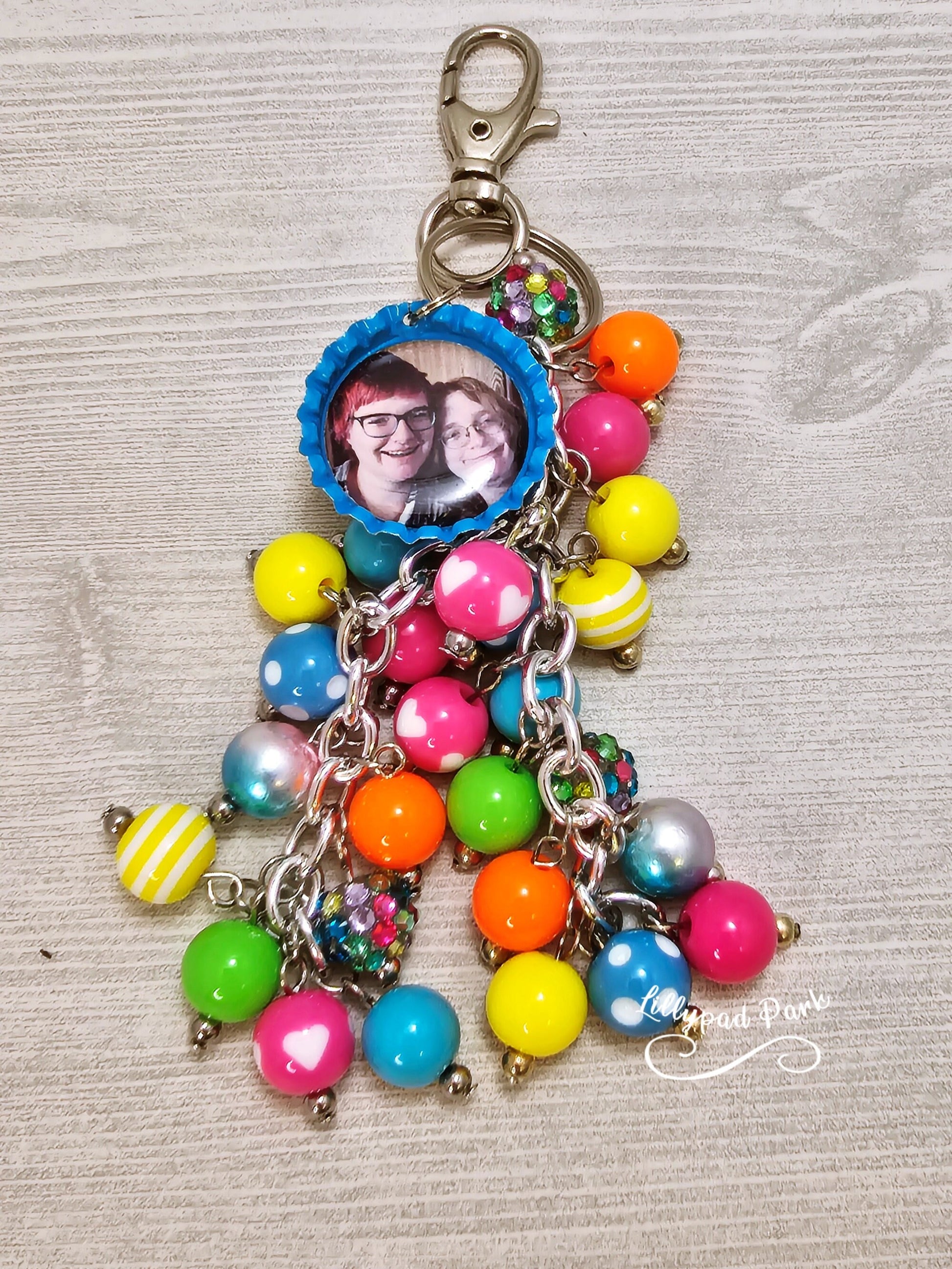 Picture Mothers day gift, Bright Rainbow Purse Charm