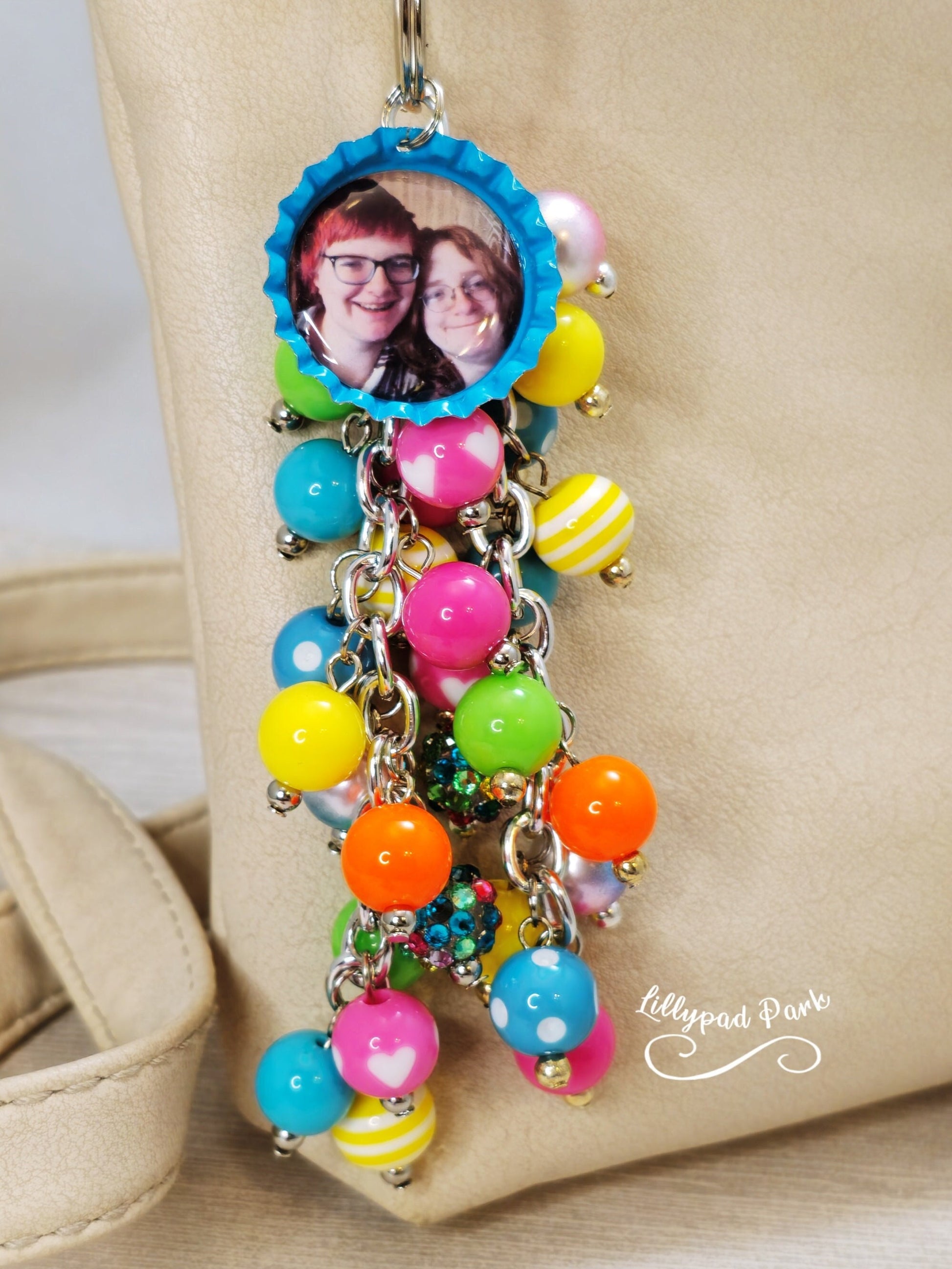 Picture Mothers day gift, Bright Rainbow Purse Charm