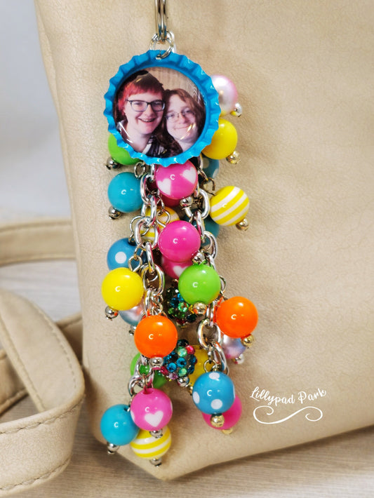 Picture Mothers day gift, Bright Rainbow Purse Charm