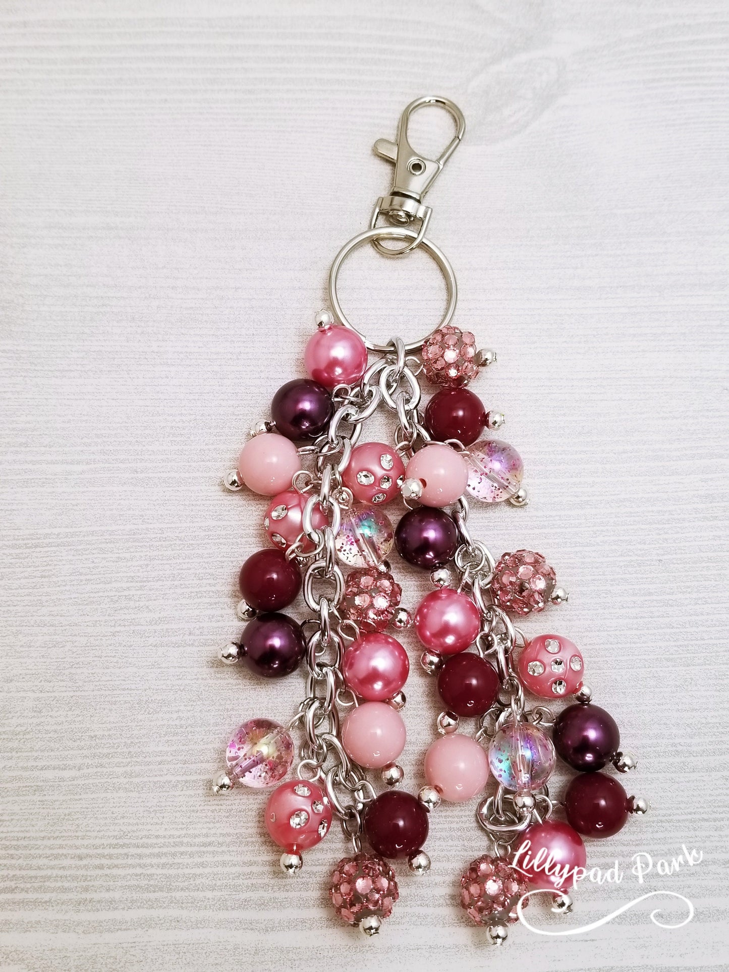 Picture Purse Charm, Pink and Maroon Purse Charm