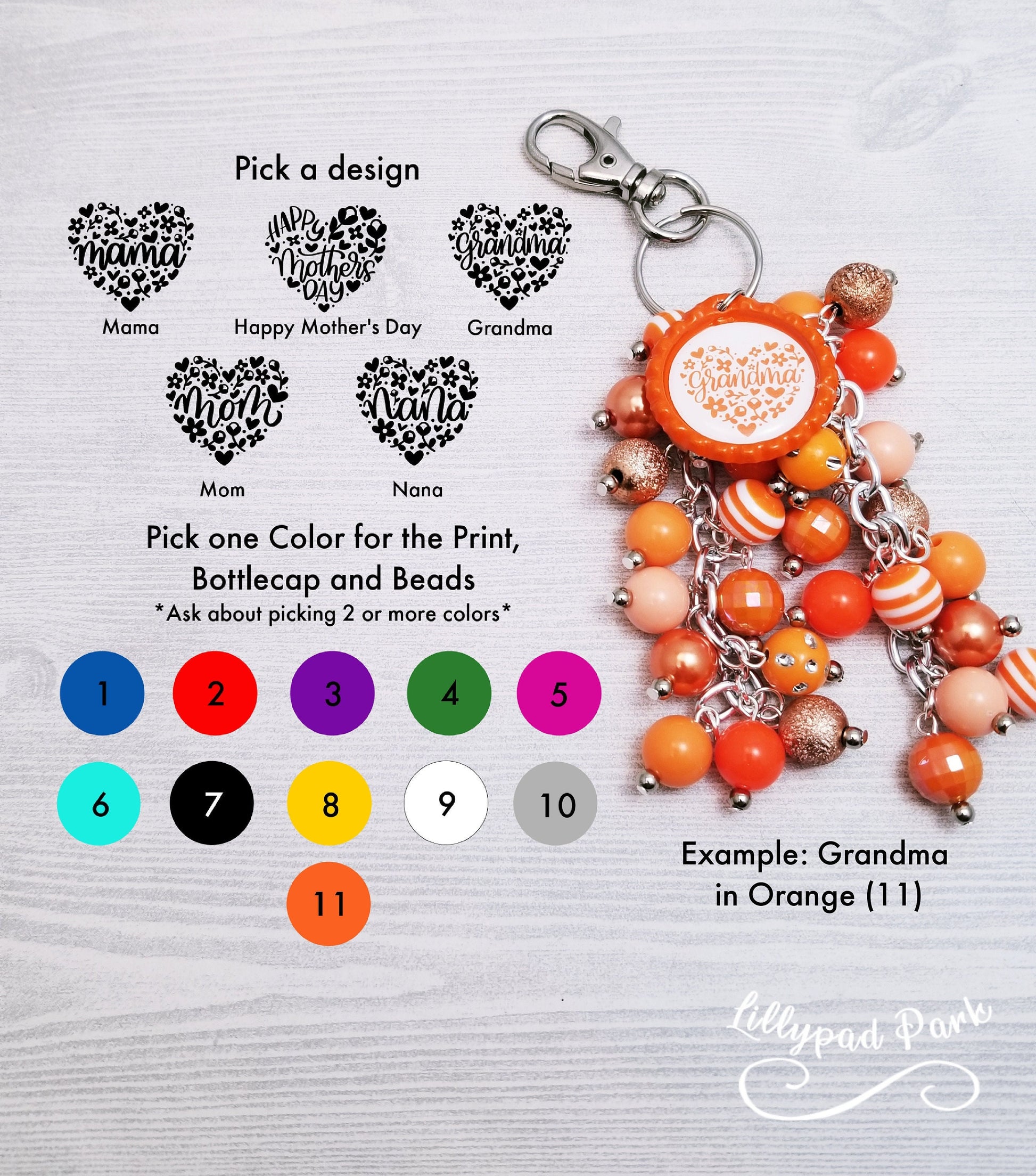 Mothers Day Purse Charm, Bag charm